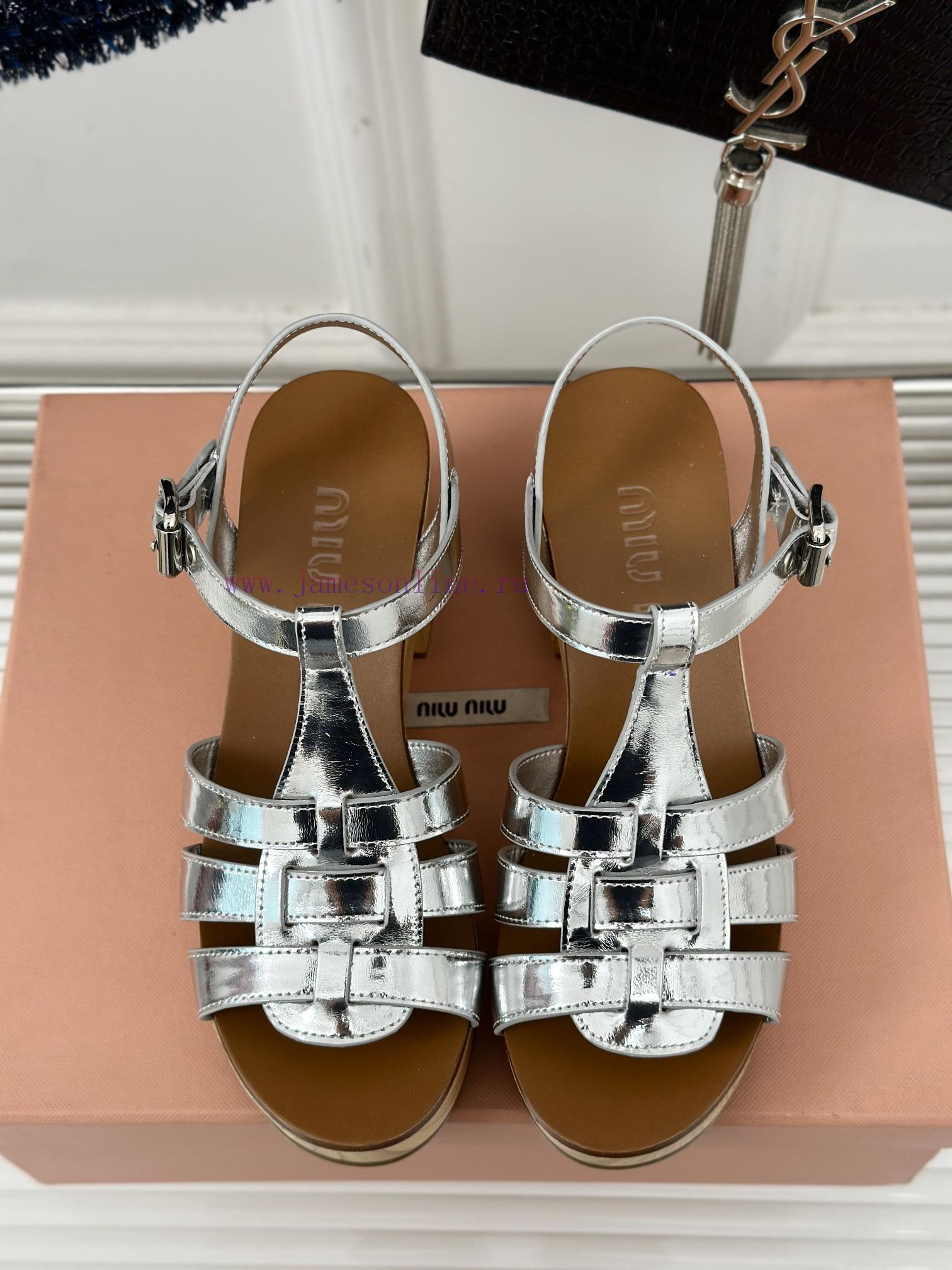 MIU MIU/Miu Miu Classic Waterproof Platform Thick Heel Pig Cage SandalsThis Sandal Is Really Cu 4svbb9mn - Image 5