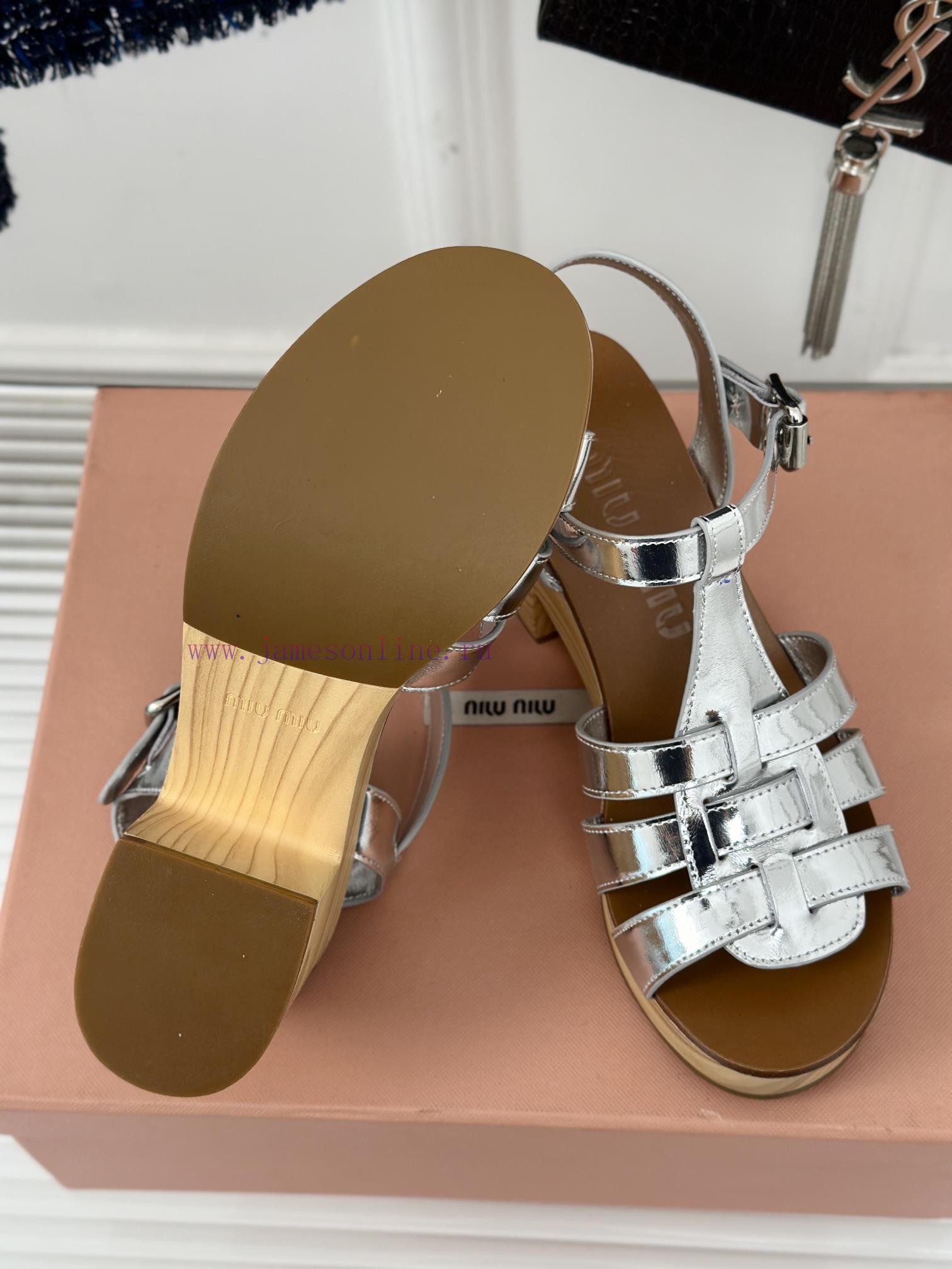 MIU MIU/Miu Miu Classic Waterproof Platform Thick Heel Pig Cage SandalsThis Sandal Is Really Cu 4svbb9mn - Image 10