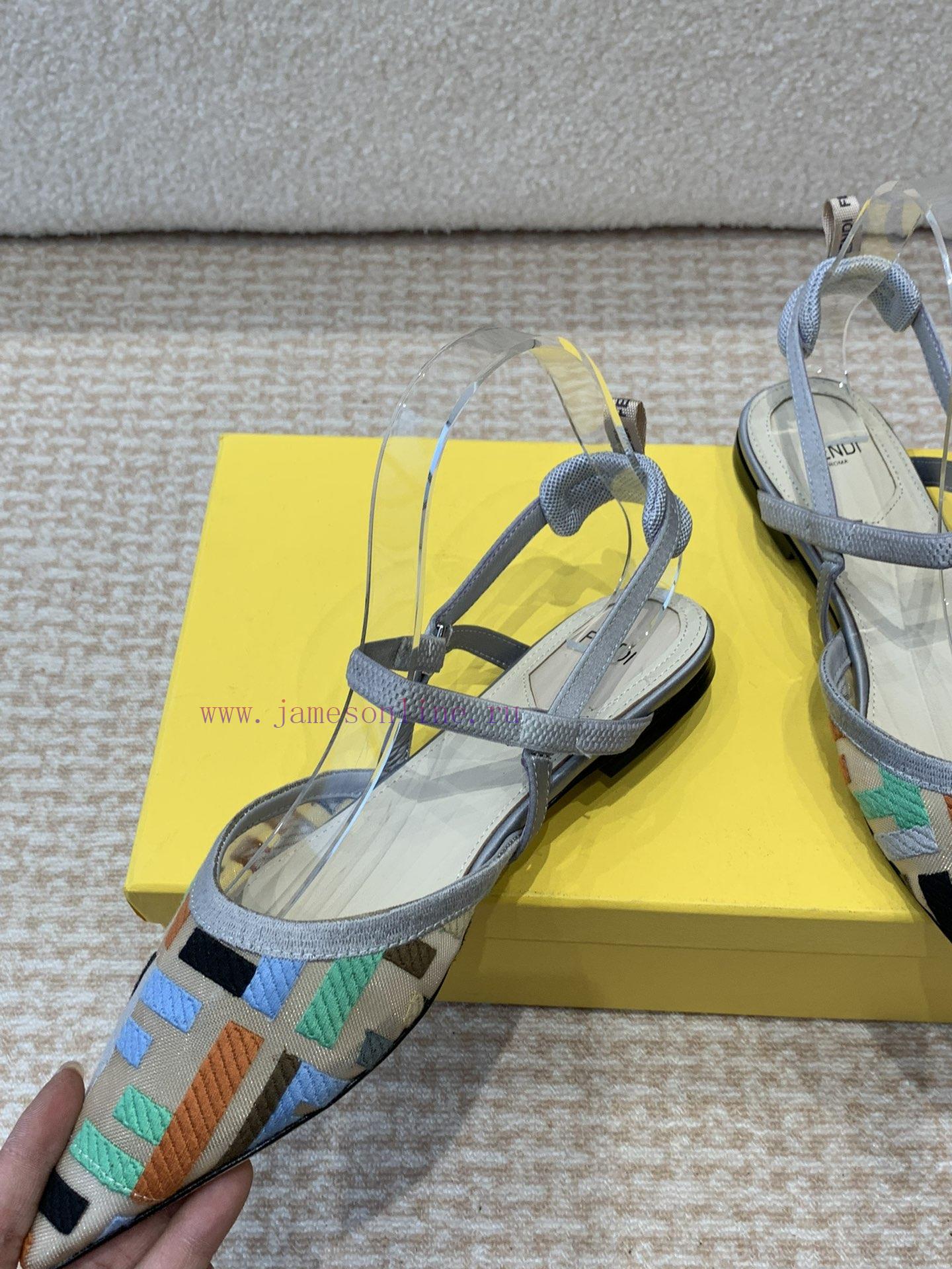 Fendi 24ss Fendi Series Double FF Pointed High-heeled SandalsA Must-have FF Trailer Every Year. v16gytik - Image 5