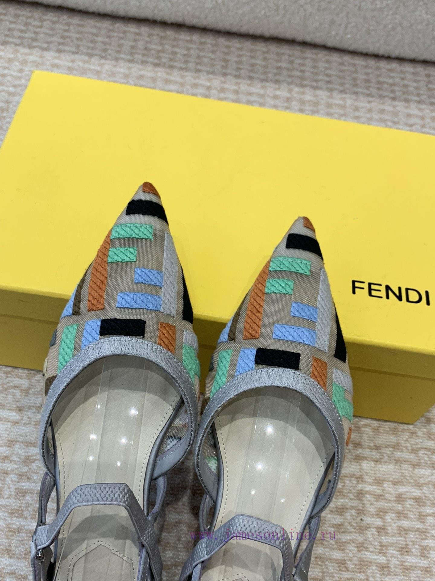 Fendi 24ss Fendi Series Double FF Pointed High-heeled SandalsA Must-have FF Trailer Every Year. v16gytik - Image 6
