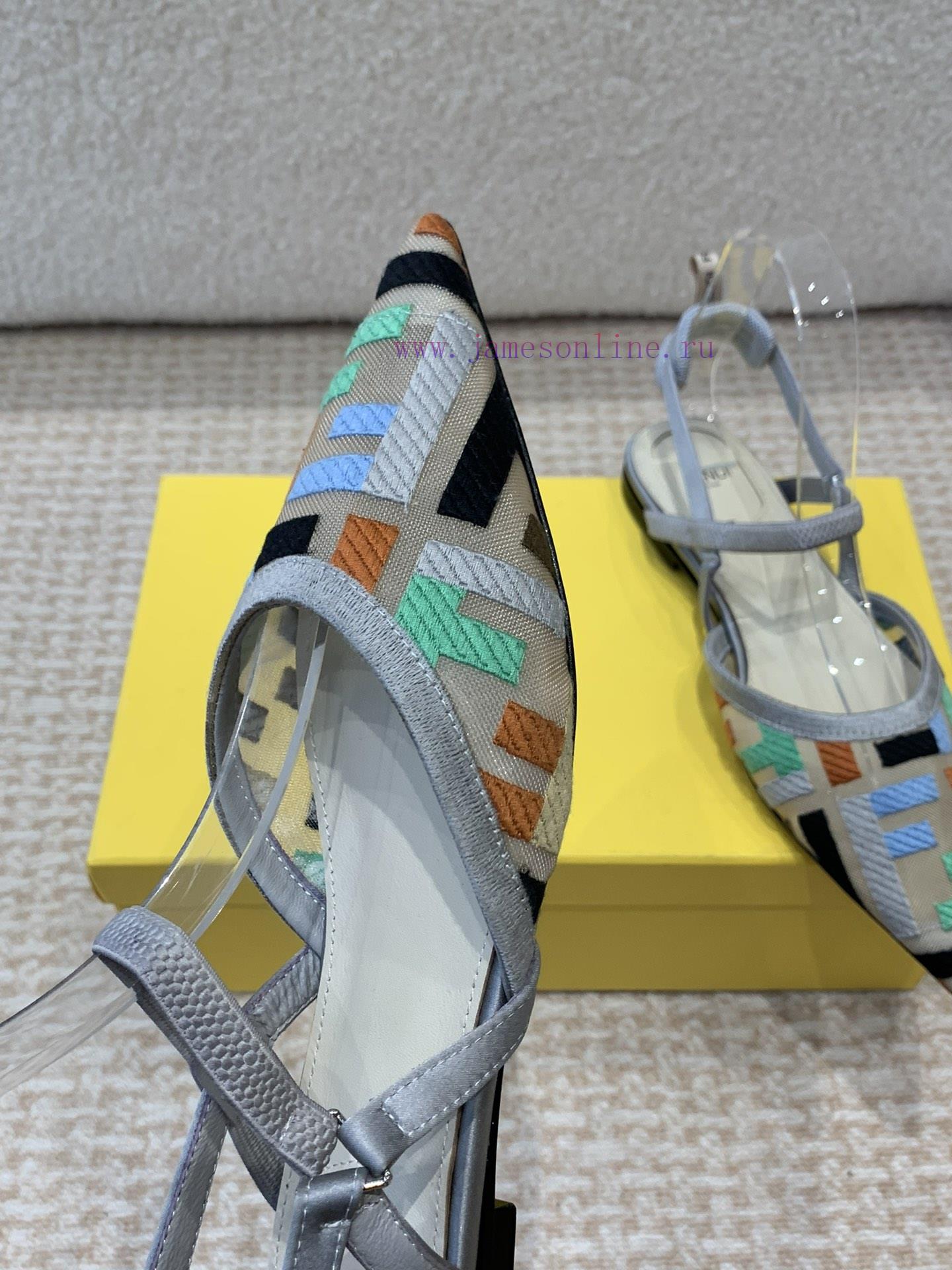 Fendi 24ss Fendi Series Double FF Pointed High-heeled SandalsA Must-have FF Trailer Every Year. v16gytik - Image 8