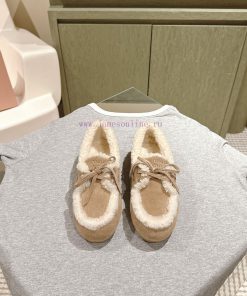 | ²⁰²4 𝐬𝐬  🤍🤎MIUMIU New American Retro Style Wool Integrated Bean Shoes~a Must-have~casual And xveiuymz