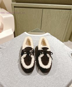 | ²⁰²4 𝐬𝐬  🤍🤎MIUMIU New American Retro Style Wool Integrated Bean Shoes~a Must-have~casual And i7gcjt85