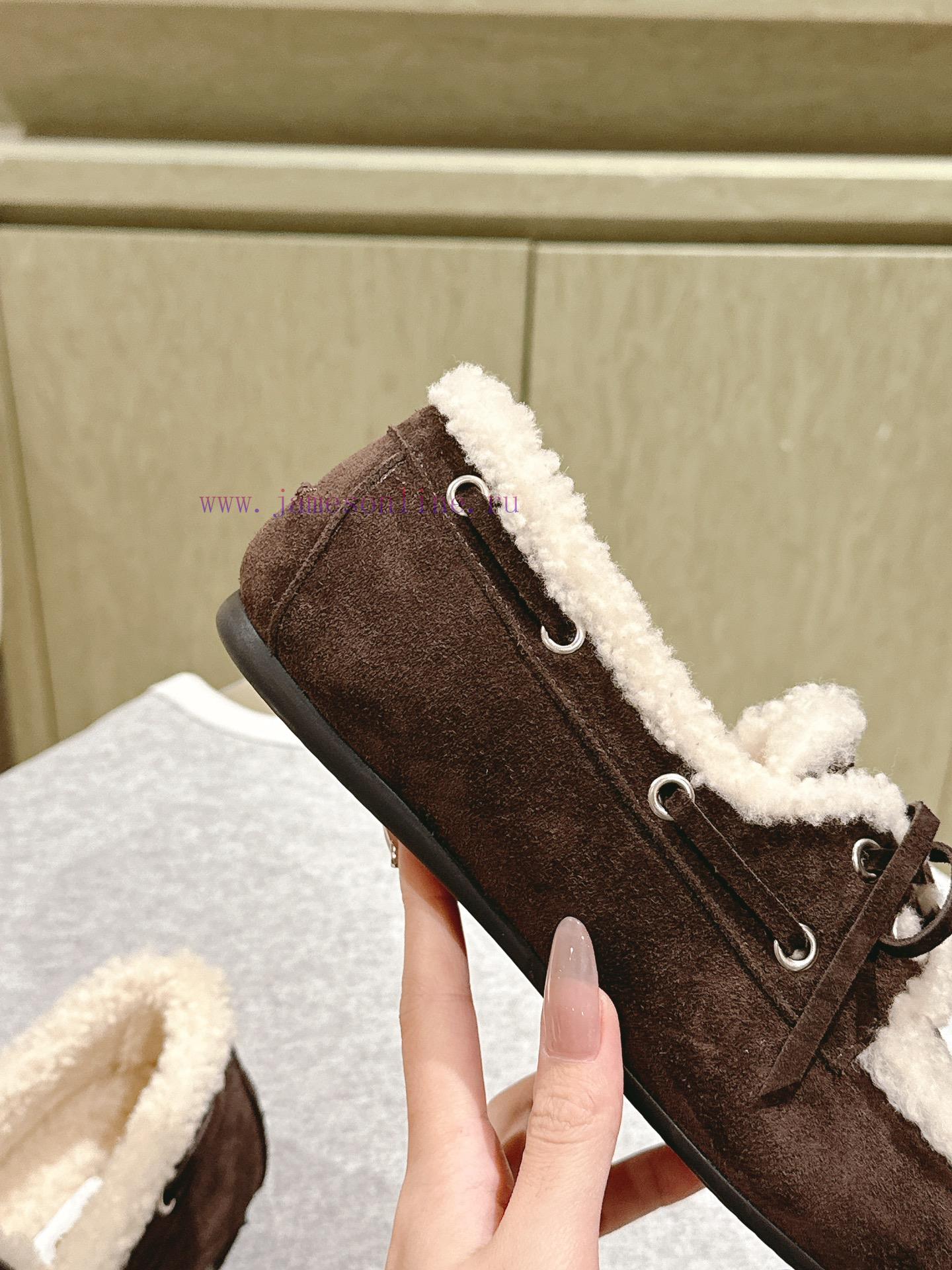 | ²⁰²4 𝐬𝐬 🤍🤎MIUMIU New American Retro Style Wool Integrated Bean Shoes~a Must-have~casual And i7gcjt85 - Image 6