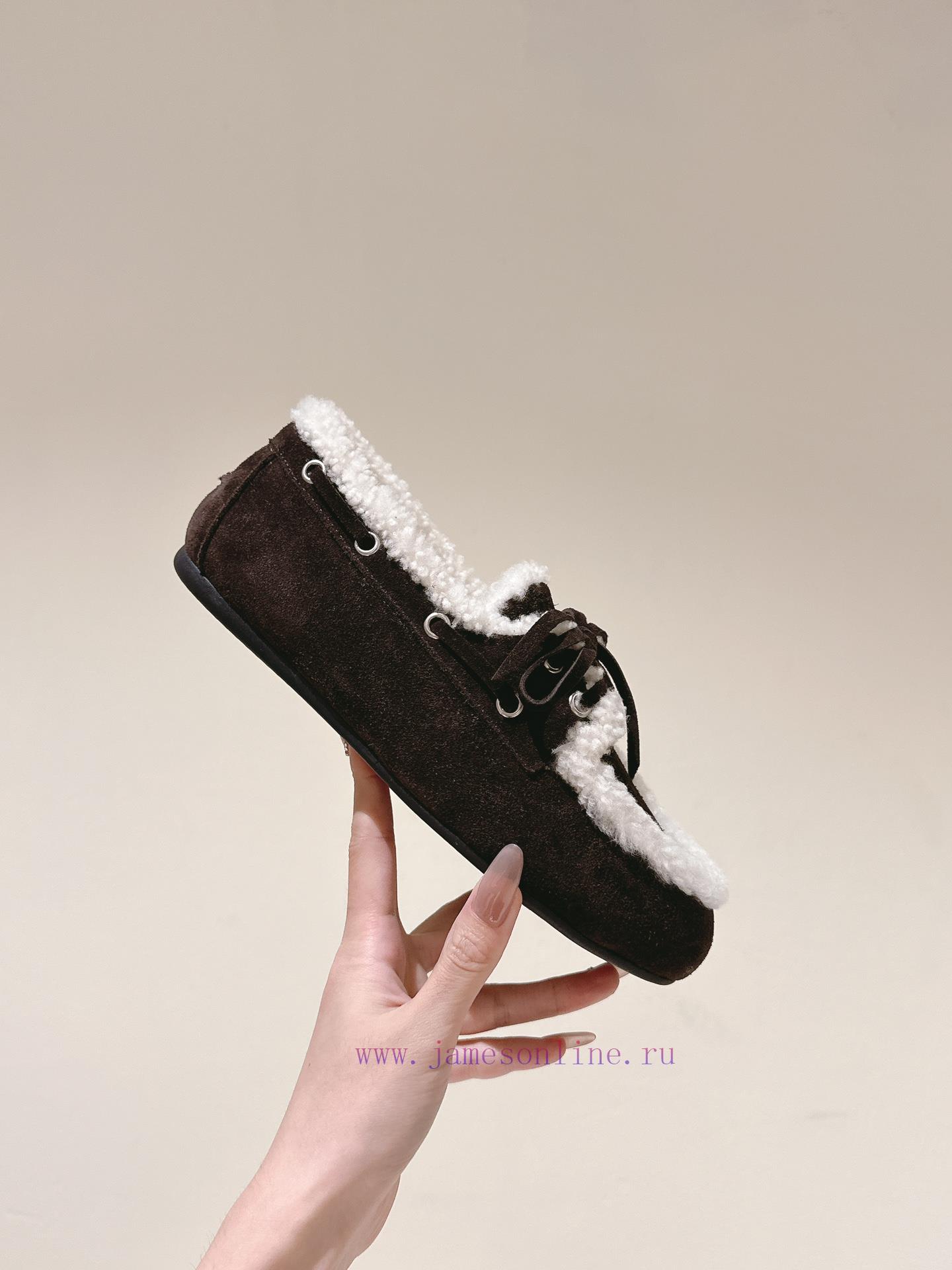 | ²⁰²4 𝐬𝐬 🤍🤎MIUMIU New American Retro Style Wool Integrated Bean Shoes~a Must-have~casual And i7gcjt85 - Image 9