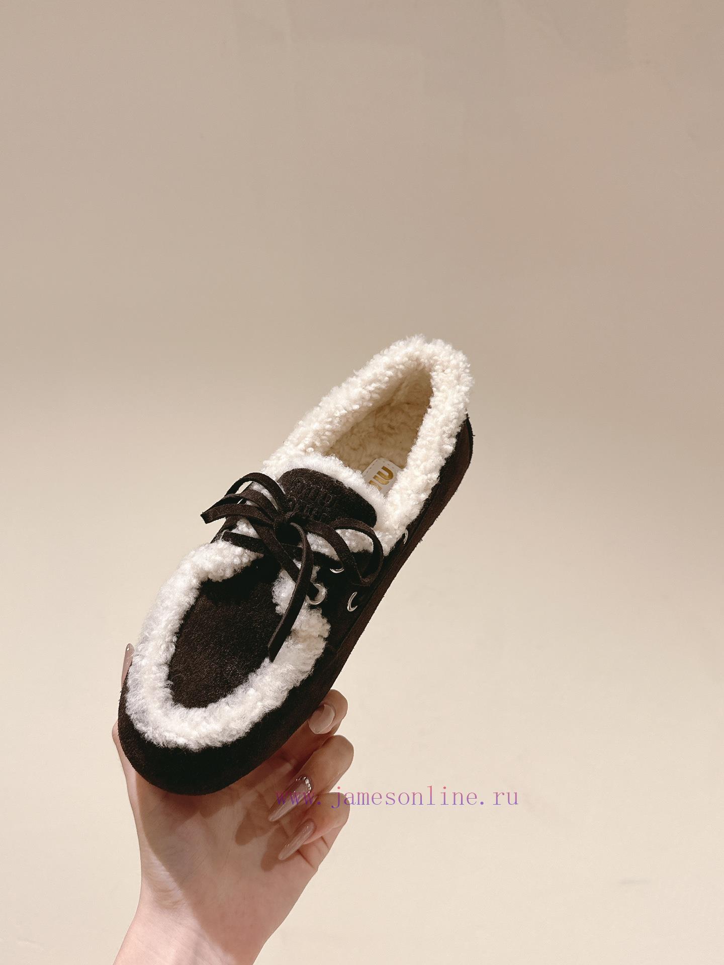 | ²⁰²4 𝐬𝐬 🤍🤎MIUMIU New American Retro Style Wool Integrated Bean Shoes~a Must-have~casual And i7gcjt85 - Image 10