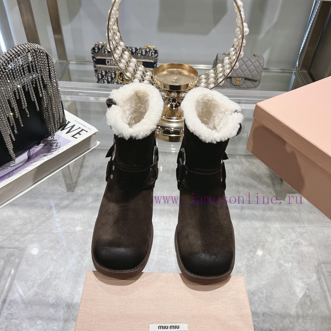 Mouri Miumiu 2024 Autumn/Winter New Product Limited Edition Lock Mouth Short Boots Explosive Bo 1loenn99 - Image 2