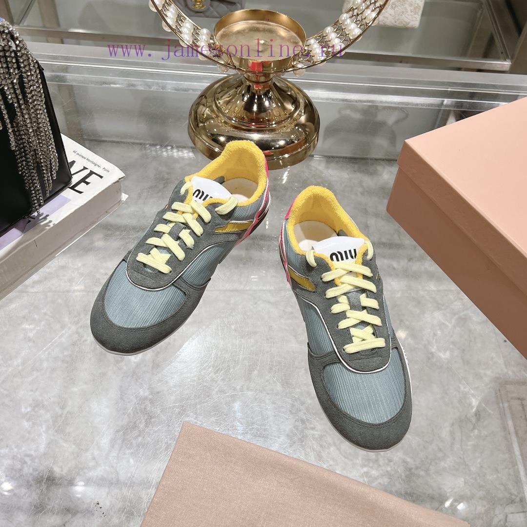 Purchasing Grade Miumiu Breathable Mesh Casual Shoes For Spring And Summer 2025 New British Sty nsm3v5s6