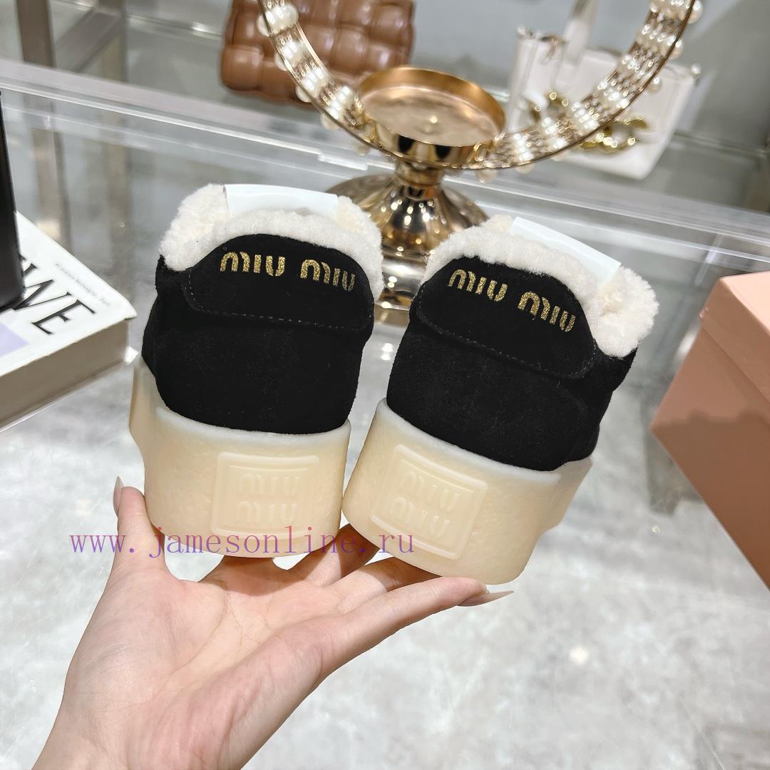 Miu Miu 24ss Thick Bottom Biscuit Bottom 24ss Spring/Summer New British Style Strap Up White Sh znan2fln - Image 7