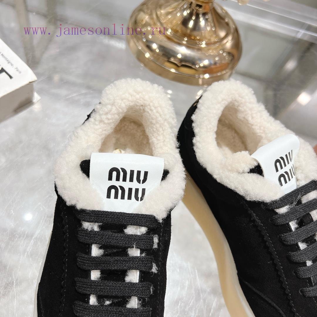 Miu Miu 24ss Thick Bottom Biscuit Bottom 24ss Spring/Summer New British Style Strap Up White Sh znan2fln - Image 9