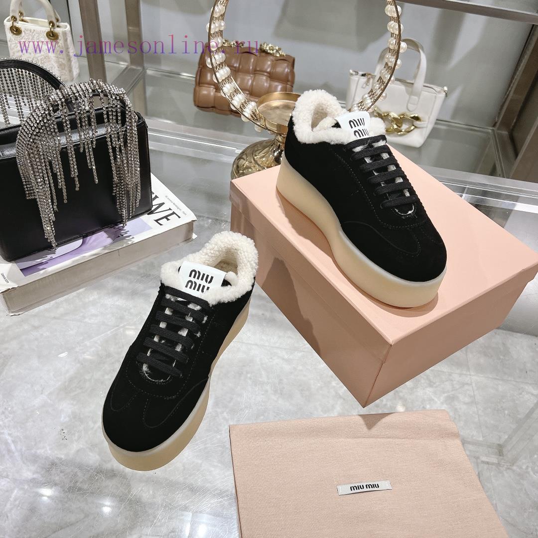 Miu Miu 24ss Thick Bottom Biscuit Bottom 24ss Spring/Summer New British Style Strap Up White Sh znan2fln - Image 10