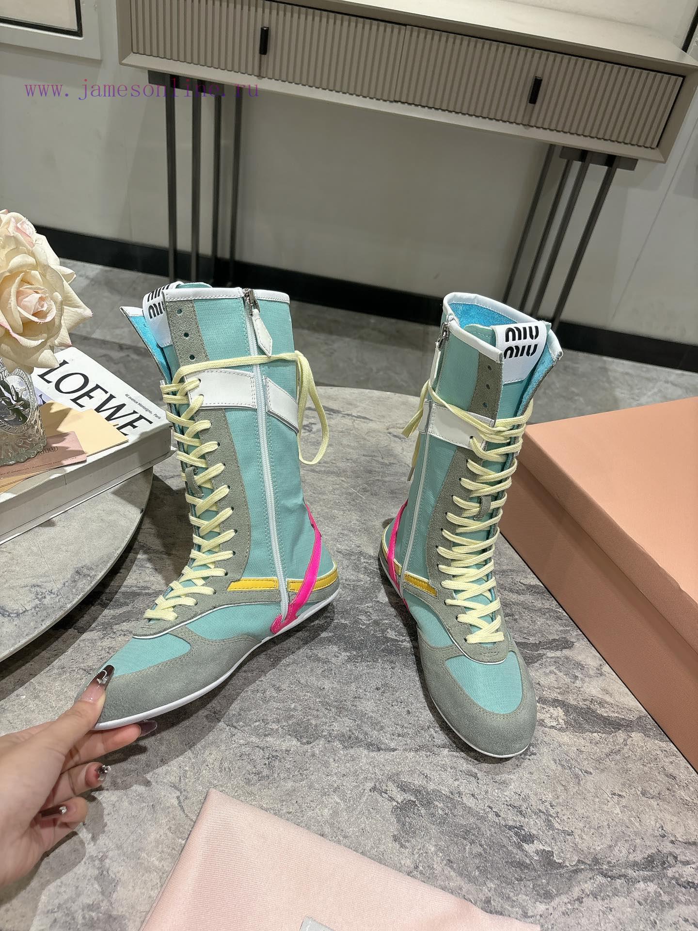 Purchasing GradeMiu Miu 25ss Spring/Summer New Fashion Show Miu Miu De Xun Casual BootsThe Deta s97hwb1l - Image 5