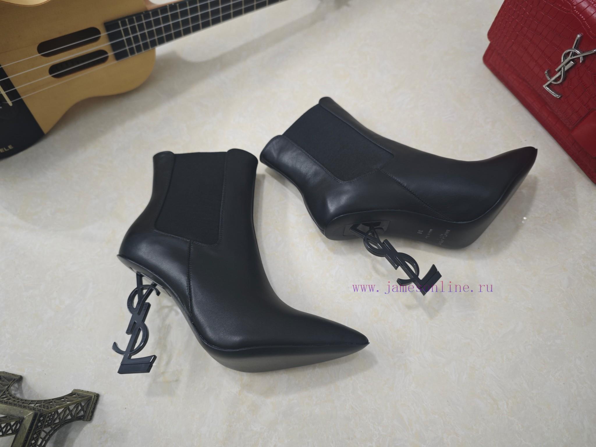 Saint Laurent High-heeled YSL Boots With 2024 Early Autumn Synchronization YSL Decoration Class 84g6pmmq - Image 5