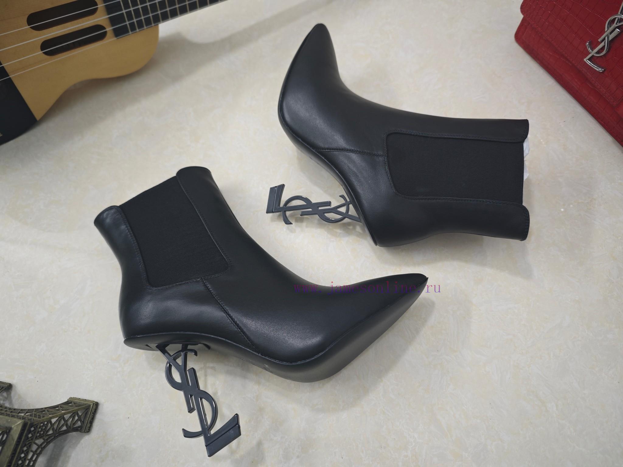 Saint Laurent High-heeled YSL Boots With 2024 Early Autumn Synchronization YSL Decoration Class 84g6pmmq - Image 6