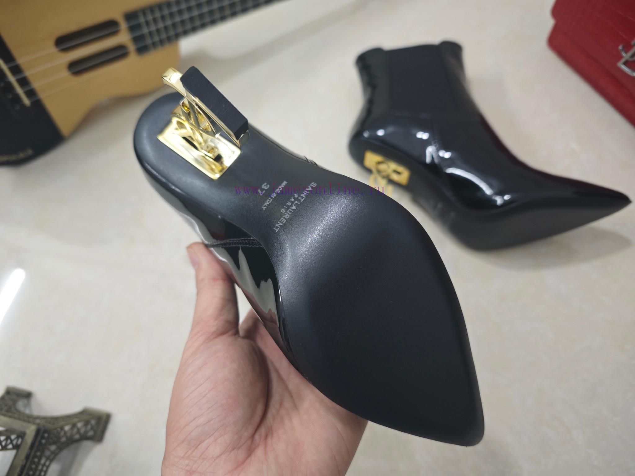 Saint Laurent High-heeled YSL Boots With 2024 Early Autumn Synchronization YSL Decoration Class 07x58cx4 - Image 3