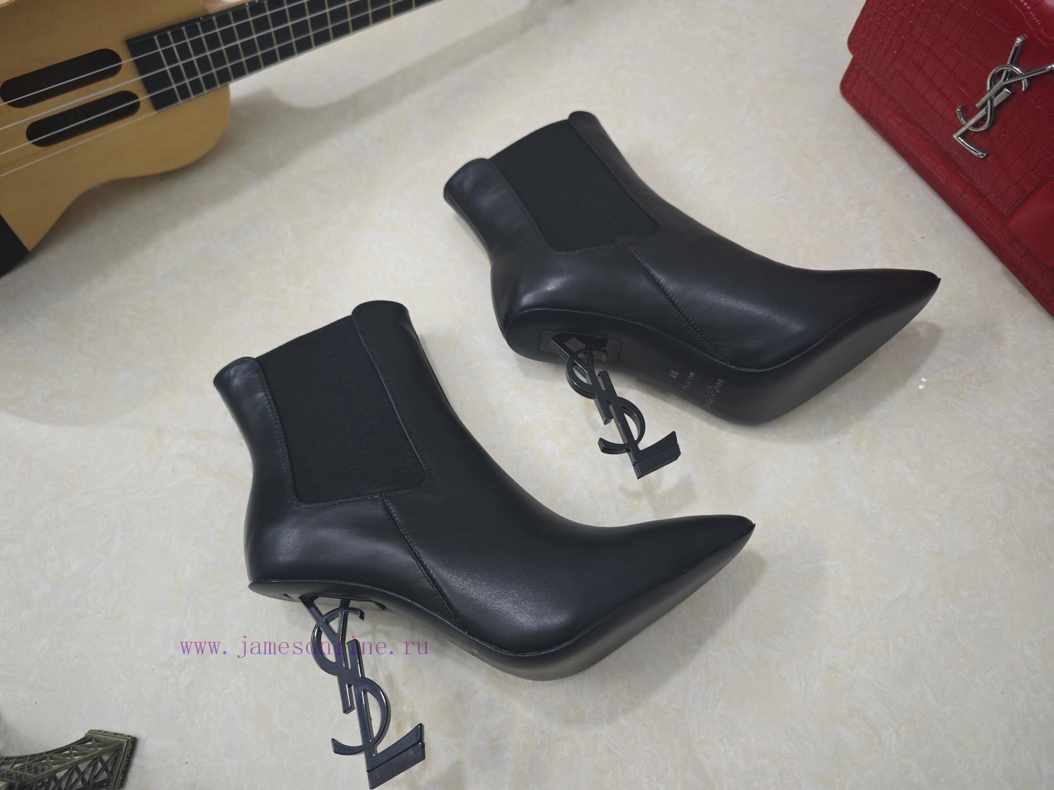 Saint Laurent High-heeled YSL Boots With 2024 Early Autumn Synchronization YSL Decoration Class 84g6pmmq - Image 10