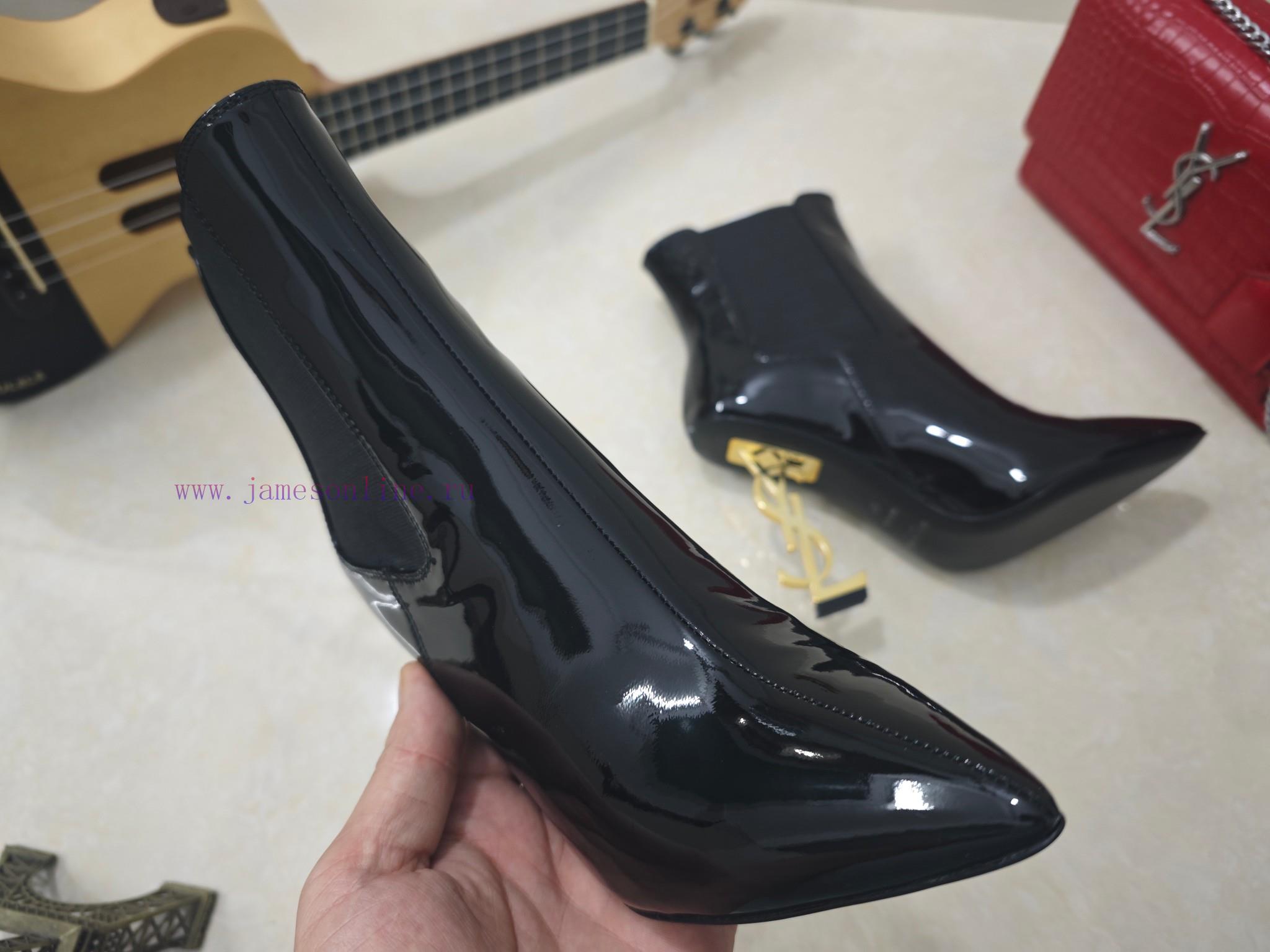 Saint Laurent High-heeled YSL Boots With 2024 Early Autumn Synchronization YSL Decoration Class 07x58cx4 - Image 6