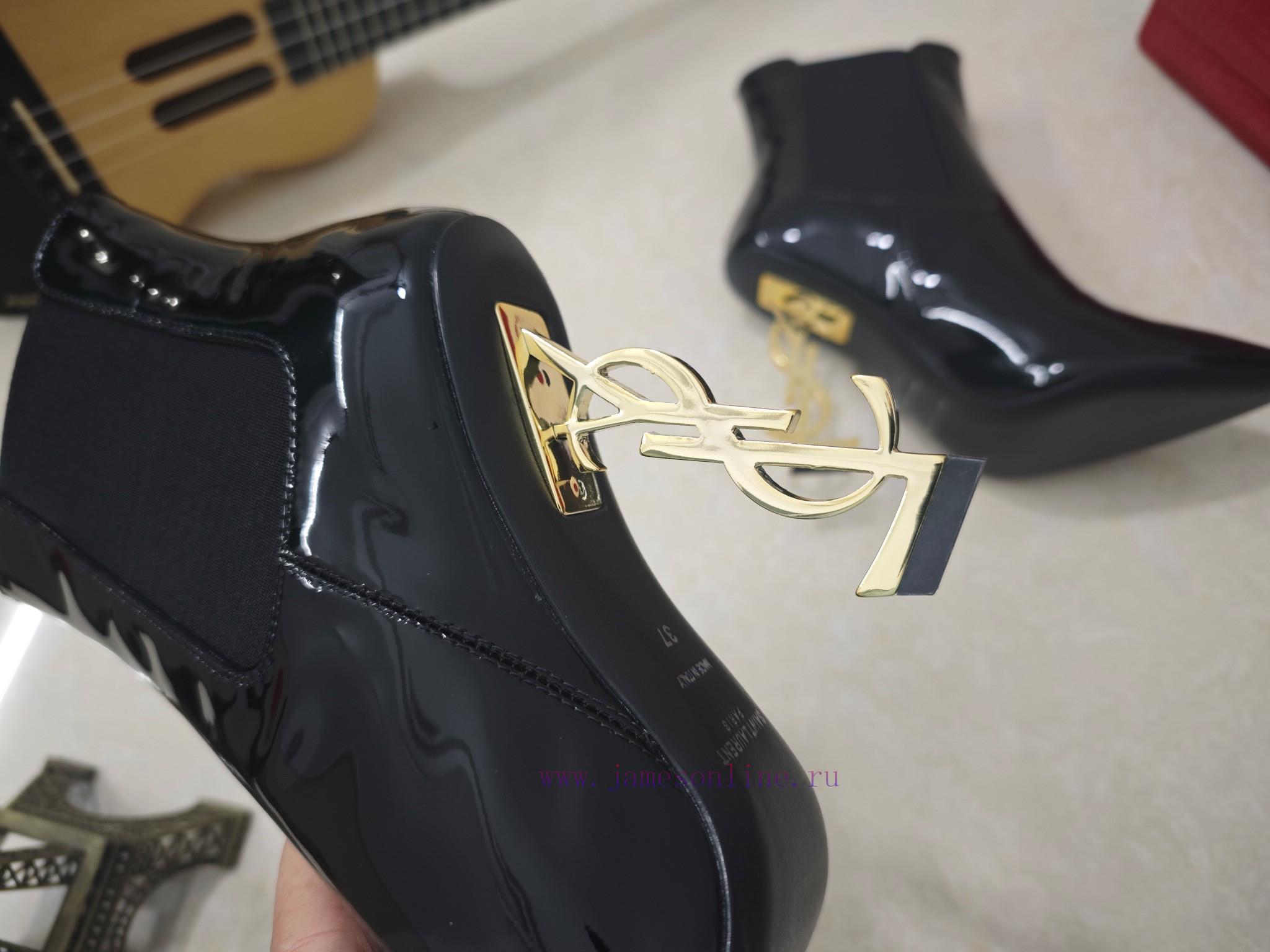 Saint Laurent High-heeled YSL Boots With 2024 Early Autumn Synchronization YSL Decoration Class 07x58cx4 - Image 8