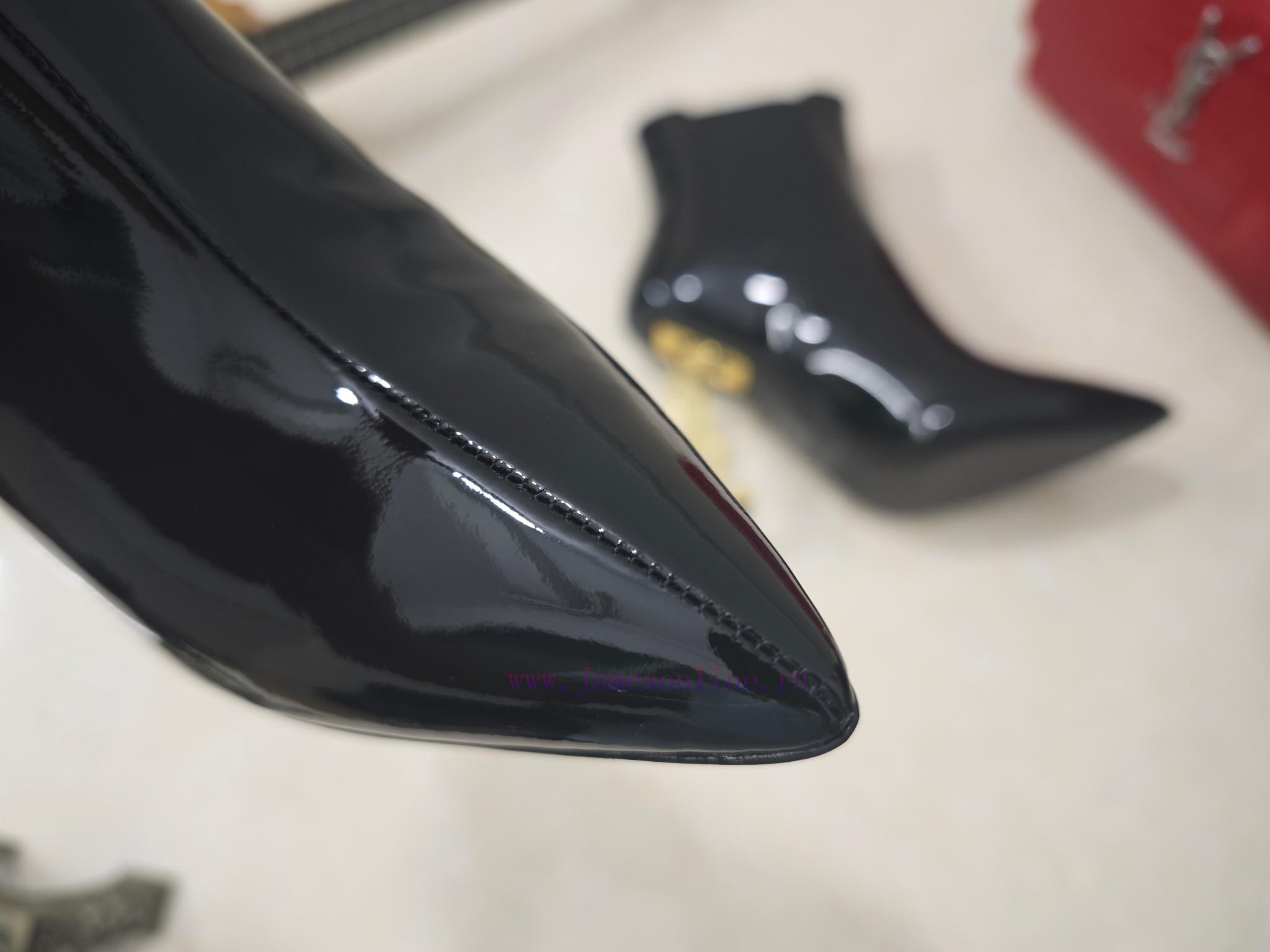 Saint Laurent High-heeled YSL Boots With 2024 Early Autumn Synchronization YSL Decoration Class 07x58cx4 - Image 9