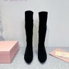 MIU MIU Classic Autumn/Winter New Coarse Heeled BootsThe Minimalist Design Style Is Undoubtedly 98t1cbk8