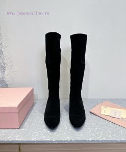 MIU MIU Classic Autumn/Winter New Coarse Heeled BootsThe Minimalist Design Style Is Undoubtedly 98t1cbk8