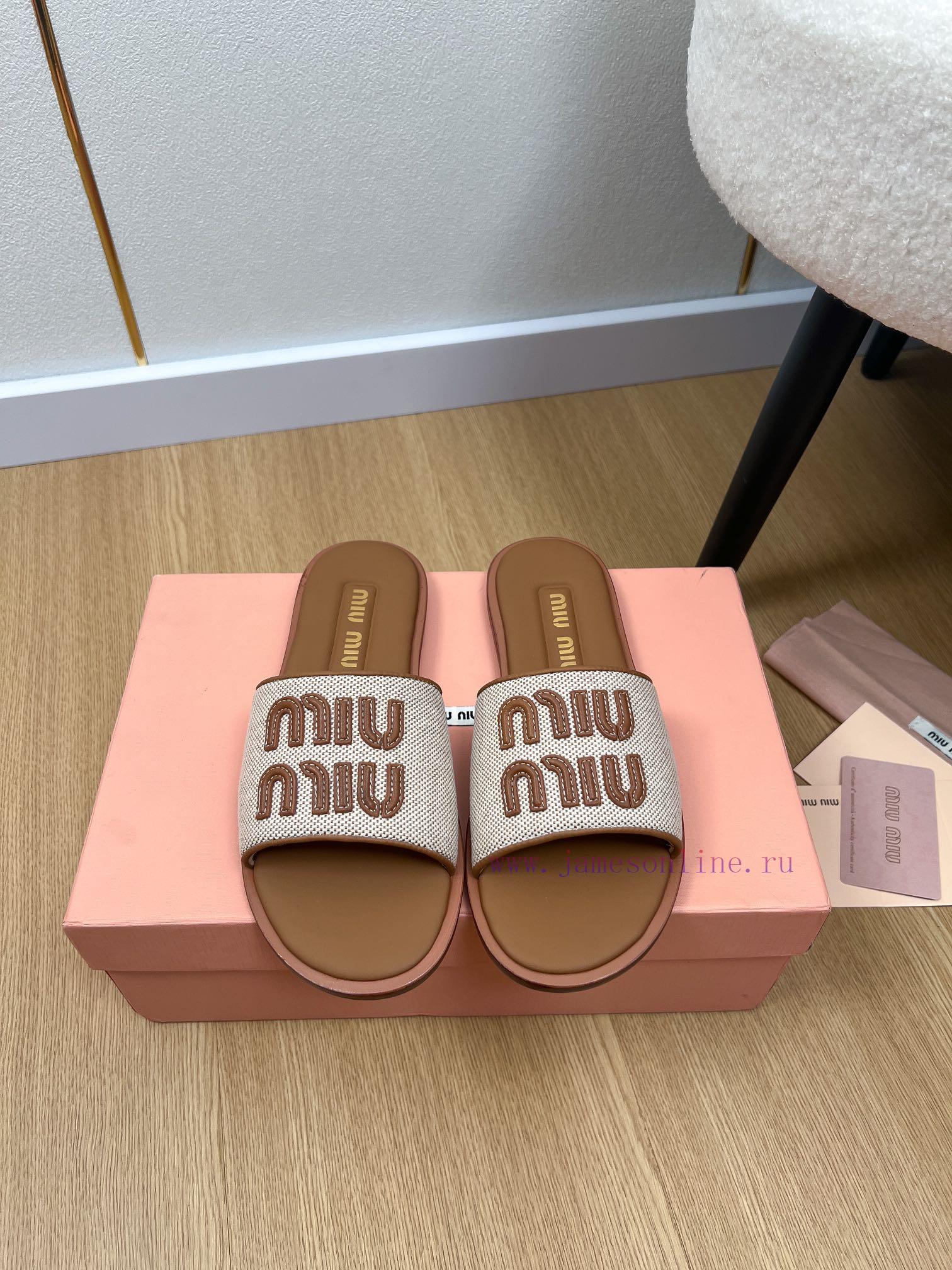 MiuMiu Miu | 2024 ˢˢMiu Miu 2024 Spring/Summer New Products Latest Explosive Letter Logo Slippe gq9mc3yy - Image 2