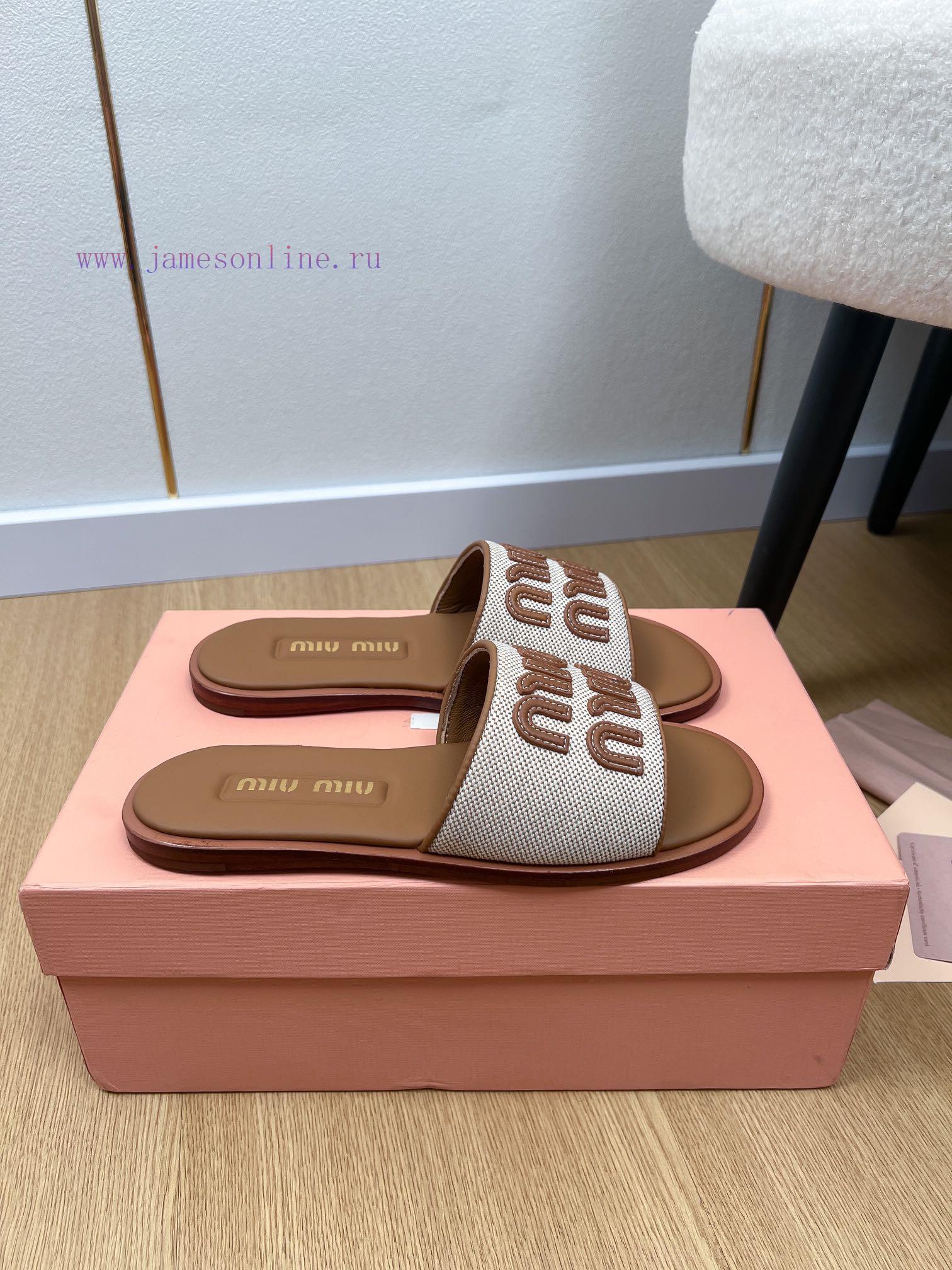 MiuMiu Miu | 2024 ˢˢMiu Miu 2024 Spring/Summer New Products Latest Explosive Letter Logo Slippe gq9mc3yy - Image 3