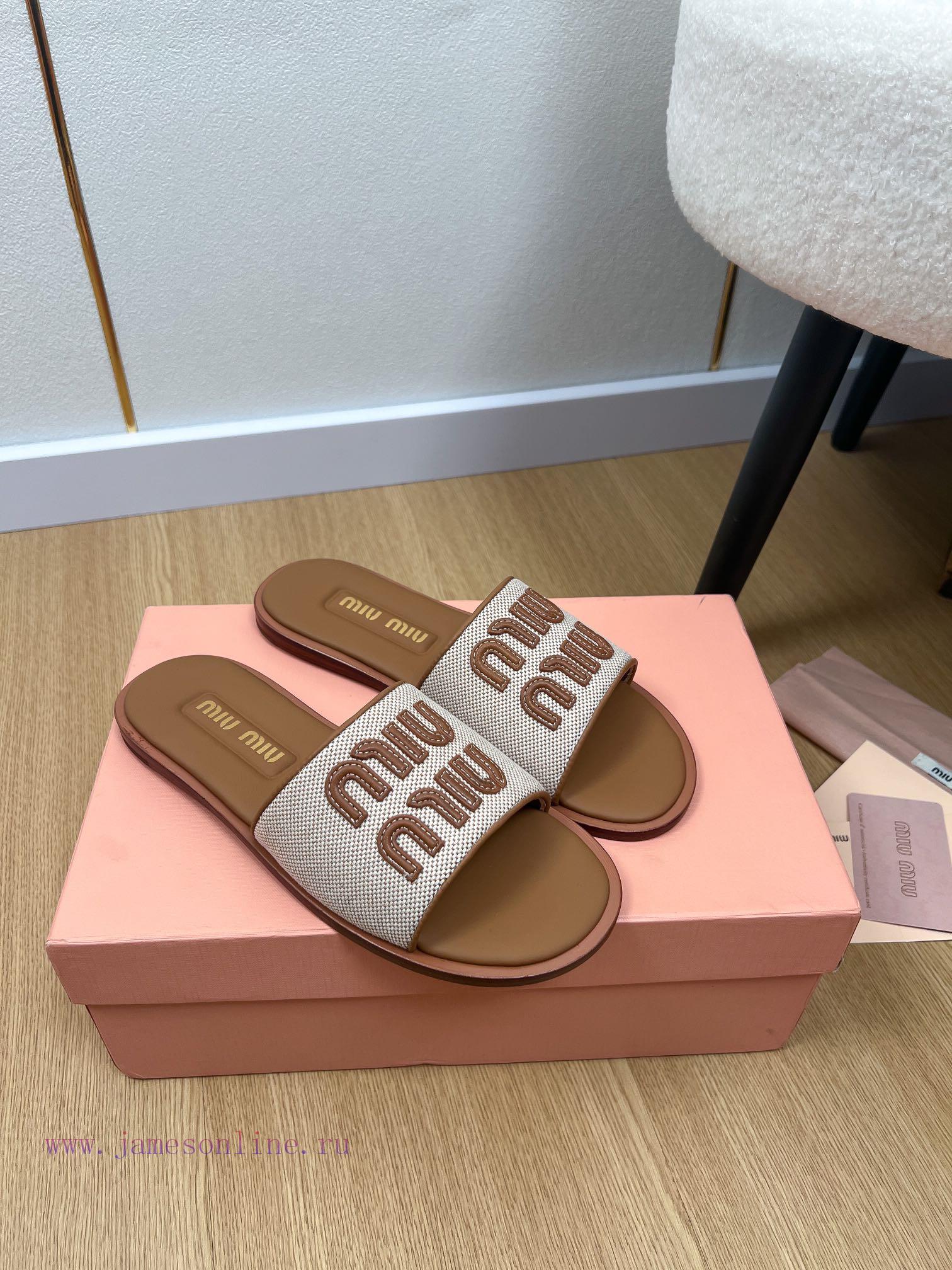 MiuMiu Miu | 2024 ˢˢMiu Miu 2024 Spring/Summer New Products Latest Explosive Letter Logo Slippe gq9mc3yy - Image 4