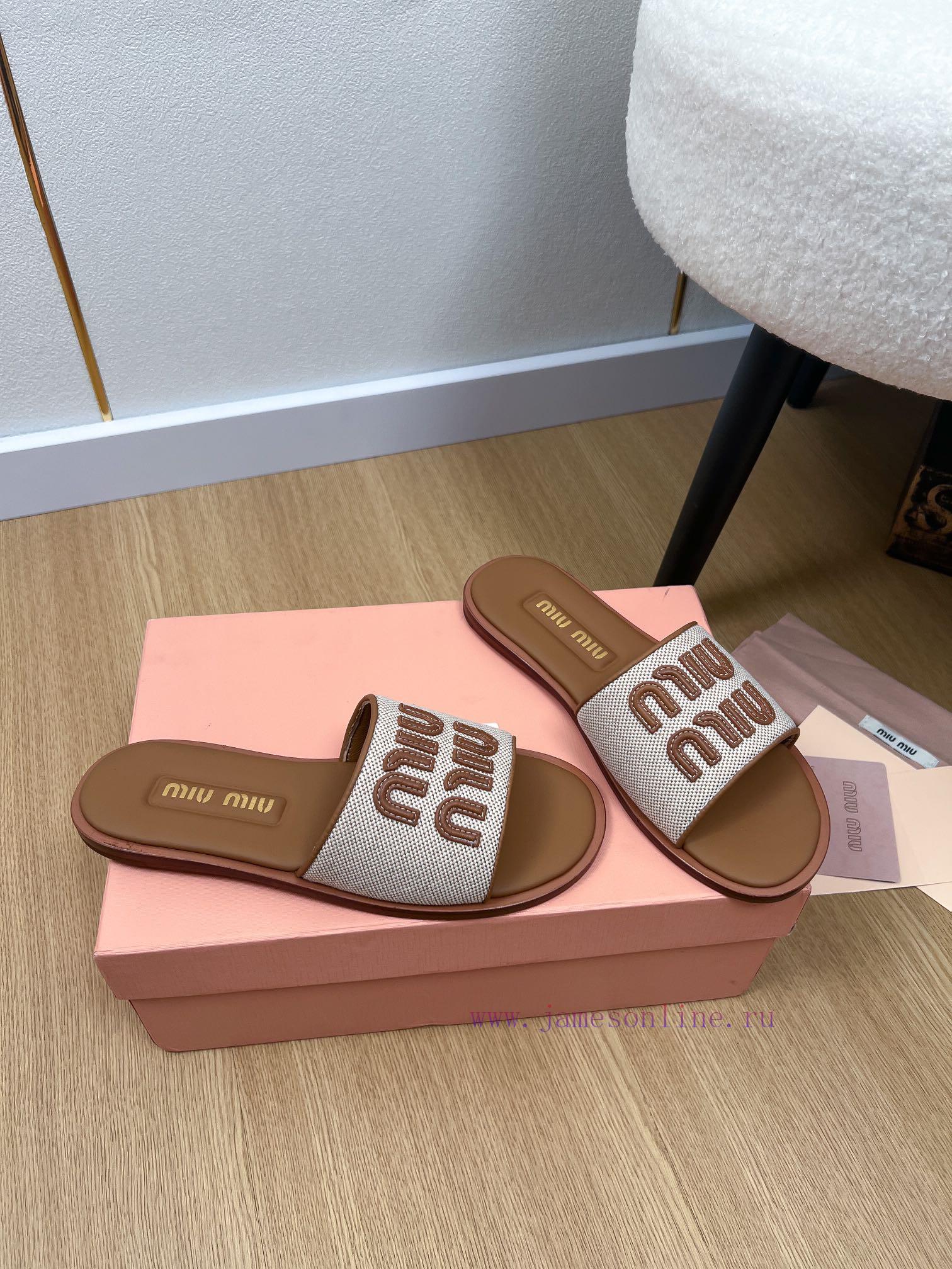 MiuMiu Miu | 2024 ˢˢMiu Miu 2024 Spring/Summer New Products Latest Explosive Letter Logo Slippe gq9mc3yy - Image 5