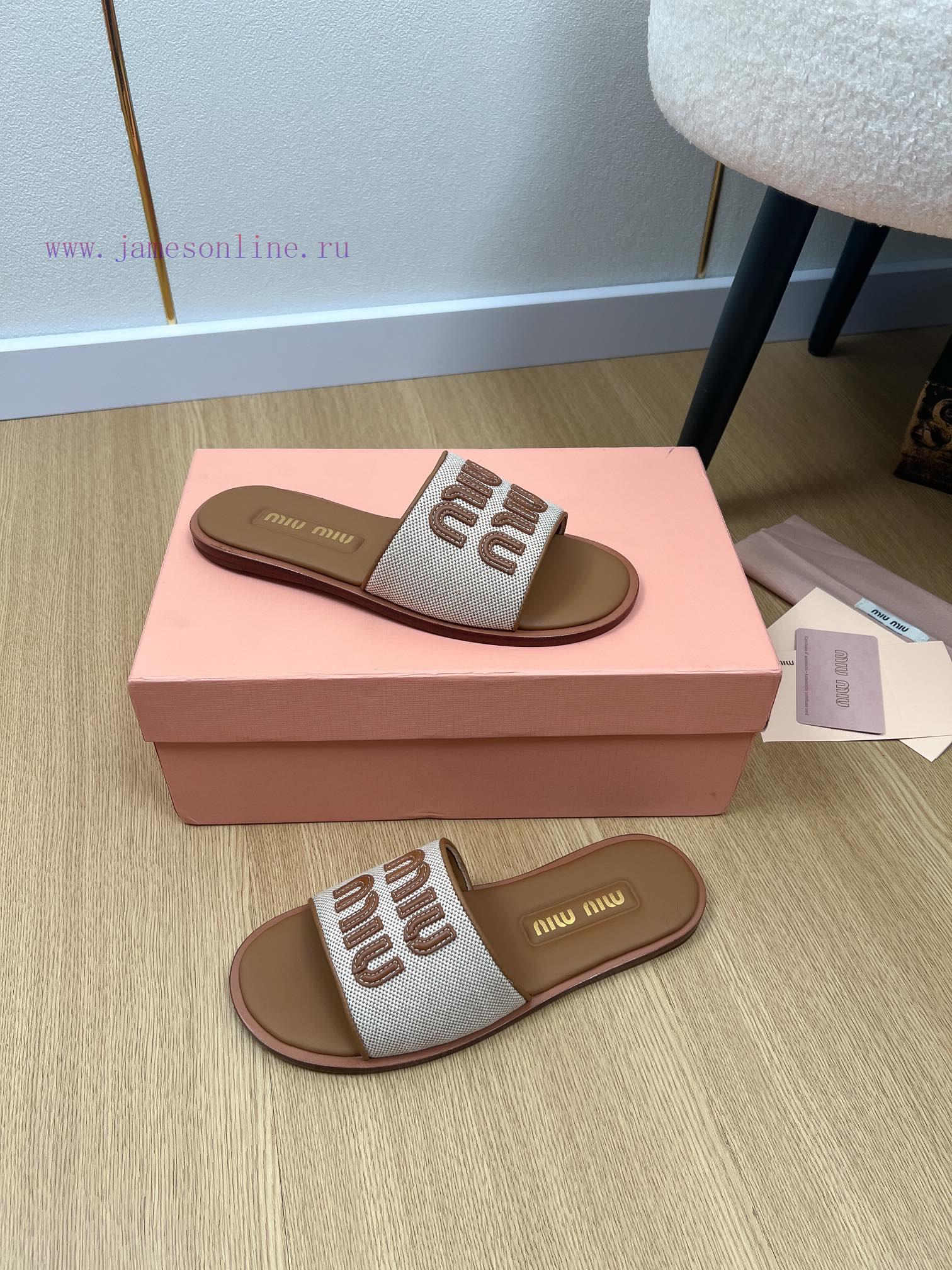 MiuMiu Miu | 2024 ˢˢMiu Miu 2024 Spring/Summer New Products Latest Explosive Letter Logo Slippe gq9mc3yy - Image 9