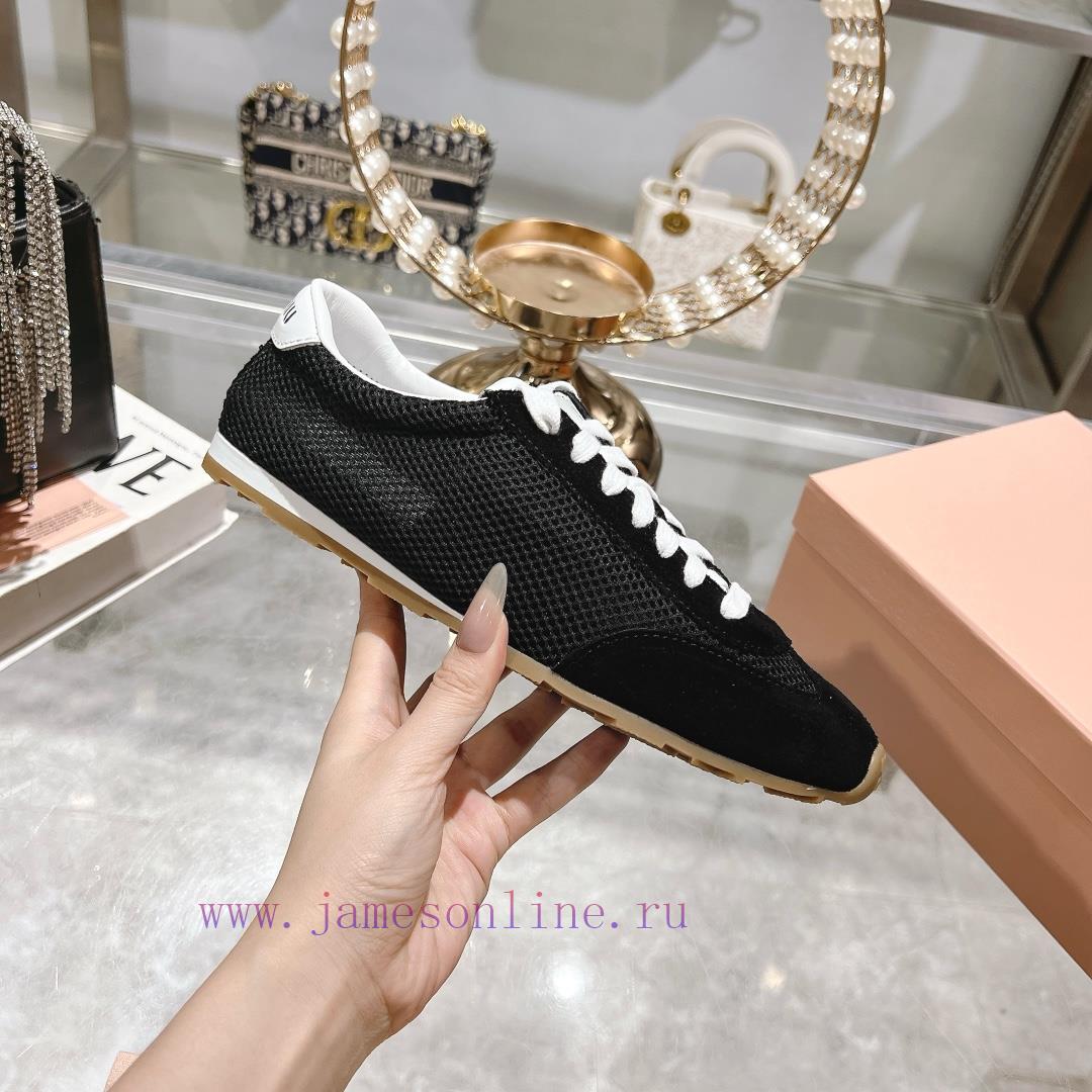 MiuMiu 25 Spring/Summer New Style Design Comfortable Splicing Mesh White Shoes Comfortable Brea 67jufvth - Image 4