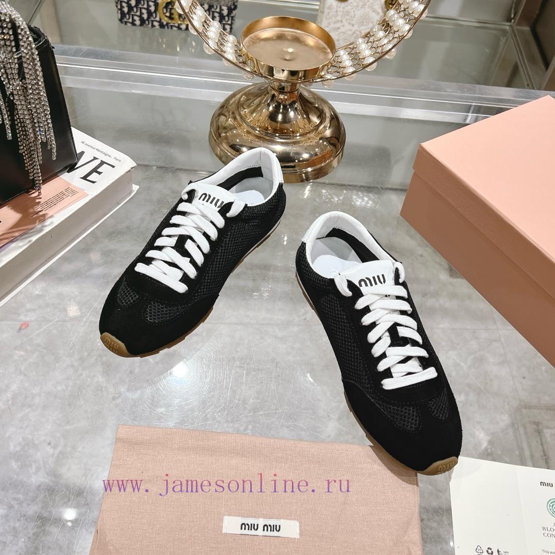 MiuMiu 25 Spring/Summer New Style Design Comfortable Splicing Mesh White Shoes Comfortable Brea 67jufvth - Image 5