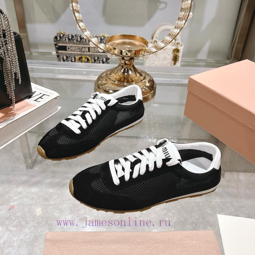 MiuMiu 25 Spring/Summer New Style Design Comfortable Splicing Mesh White Shoes Comfortable Brea 67jufvth - Image 6