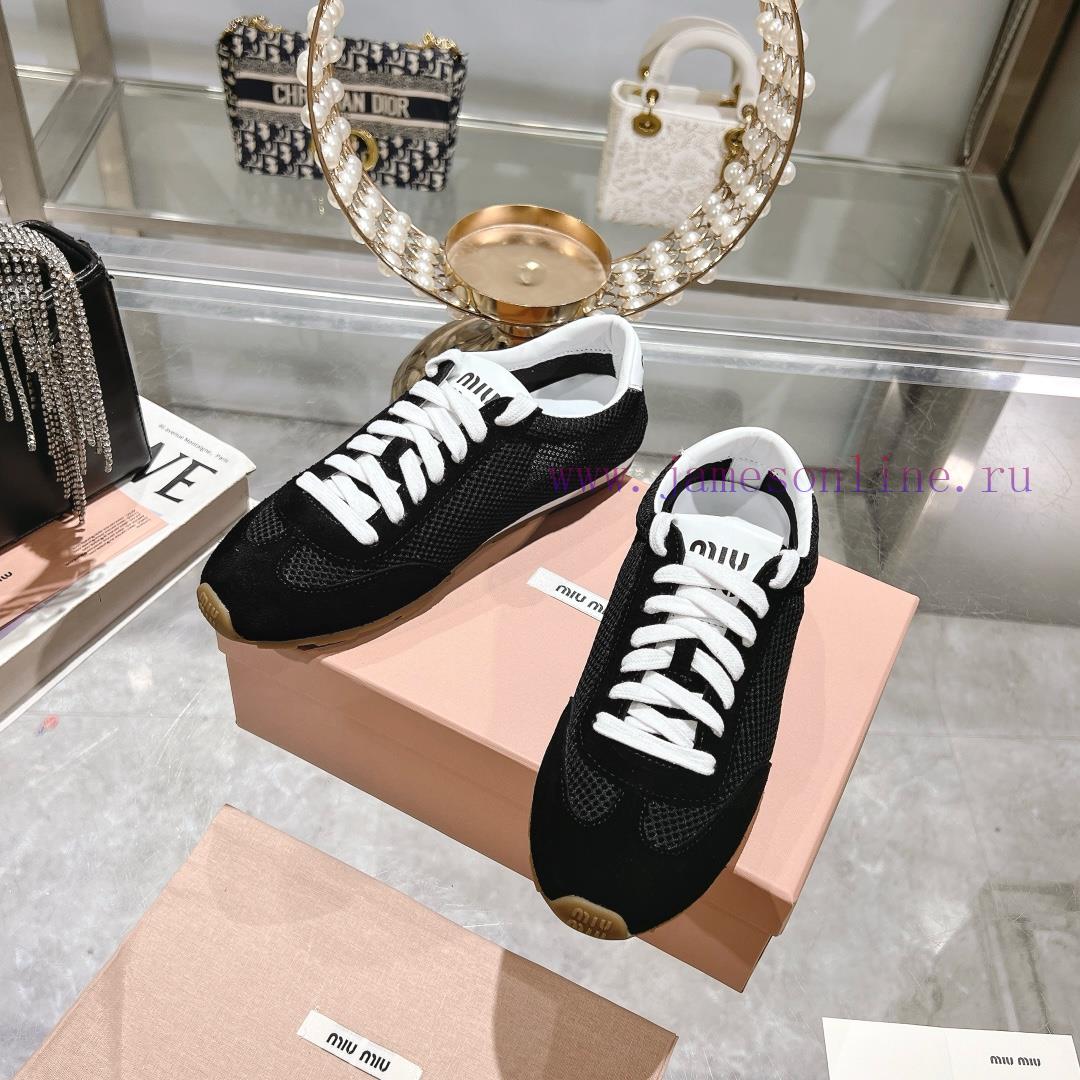 MiuMiu 25 Spring/Summer New Style Design Comfortable Splicing Mesh White Shoes Comfortable Brea 67jufvth - Image 8