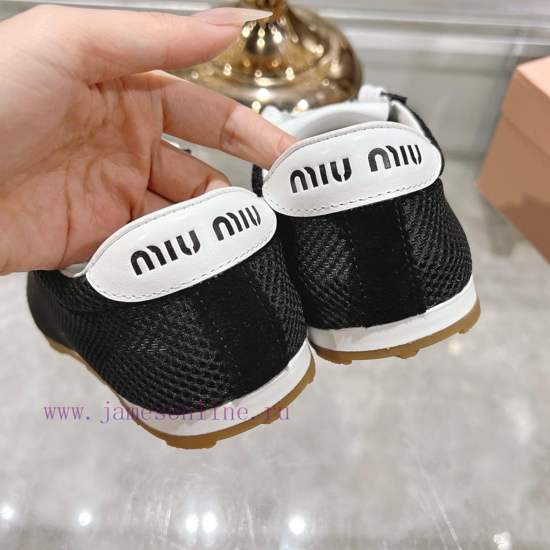 MiuMiu 25 Spring/Summer New Style Design Comfortable Splicing Mesh White Shoes Comfortable Brea 67jufvth - Image 9