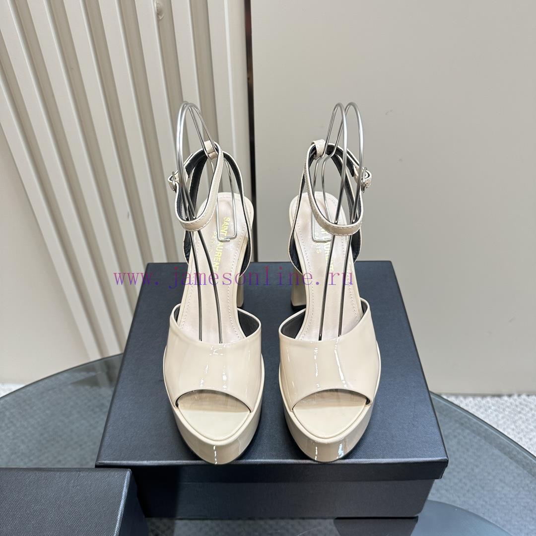 Lacquered Leathertop QualityYSL Popular Super High Heels Waterproof Platform SandalsFish Mouth 6jjoi8i4 - Image 3