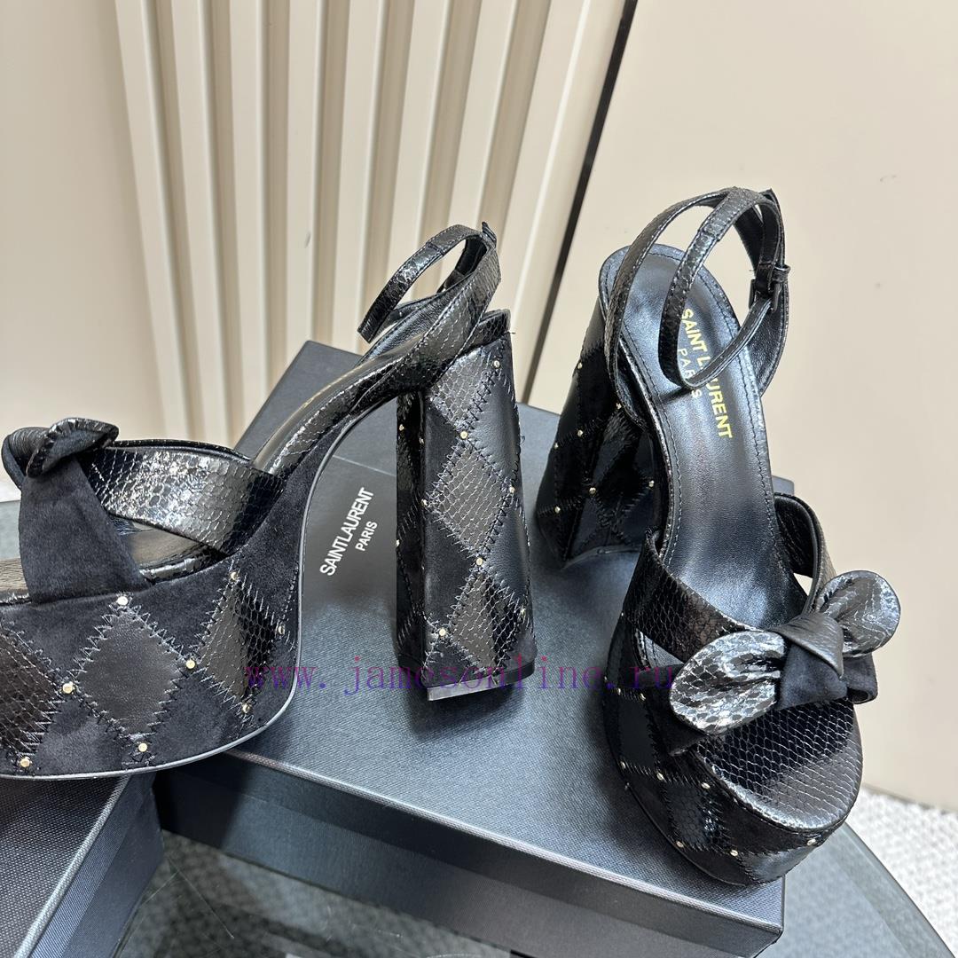 Saint Laurent YSL's Flagship Waterproof Platform Hate High Strap Sandals Are High-end Customize 0tk6239l - Image 4