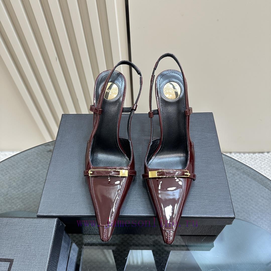 SAIN * LAURENT2025 New Spring/Summer Collection With Square Buckle High Heels Sandals Pointed H 0k3xk26j