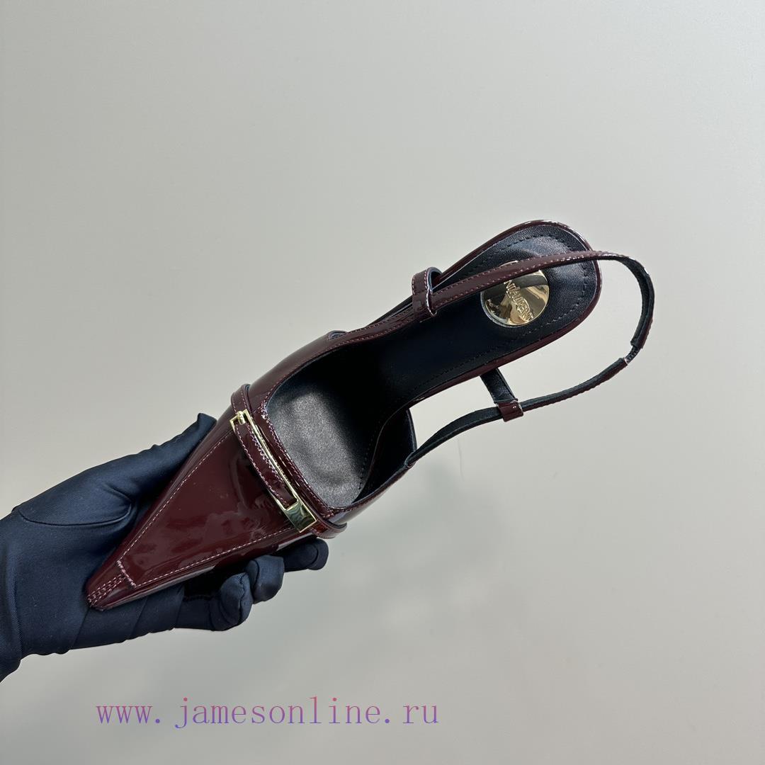 SAIN * LAURENT2025 New Spring/Summer Collection With Square Buckle High Heels Sandals Pointed H 0k3xk26j - Image 8