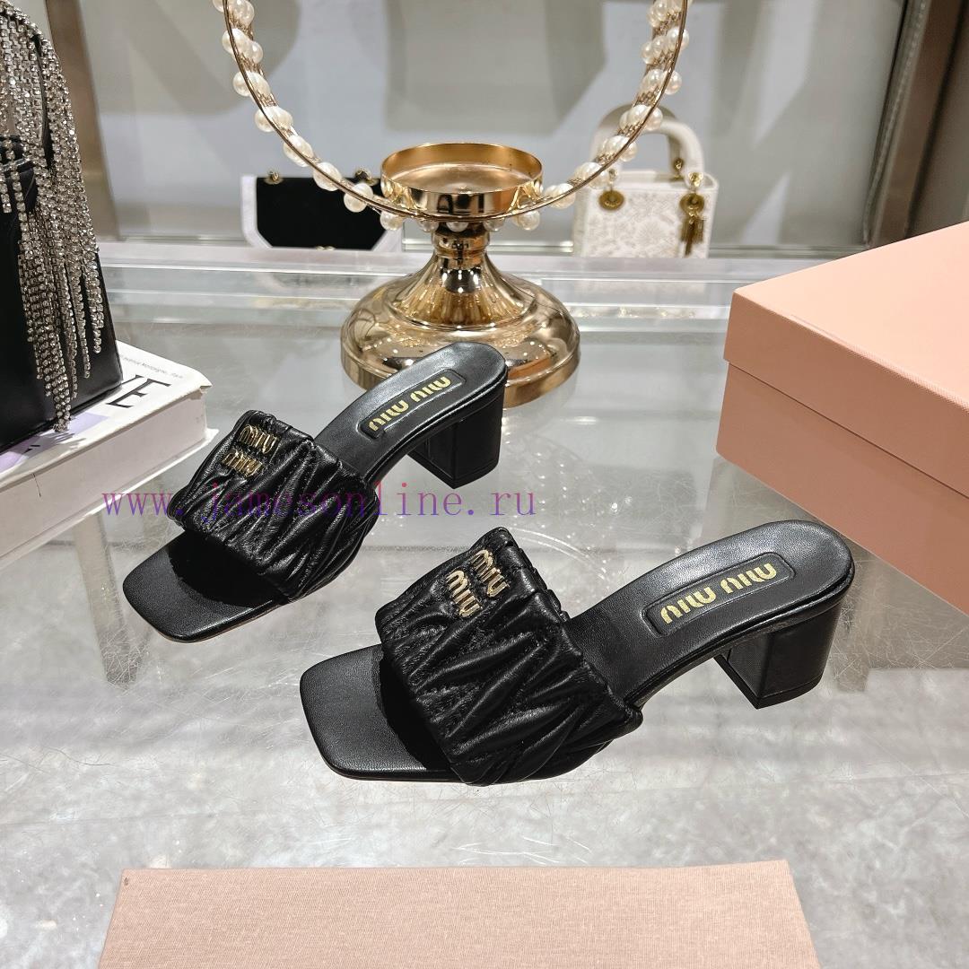 25Miumi * Spring/Summer New Sheepskin Sandals And Slippers Top Zp Development Original Edition upbawy4z - Image 3
