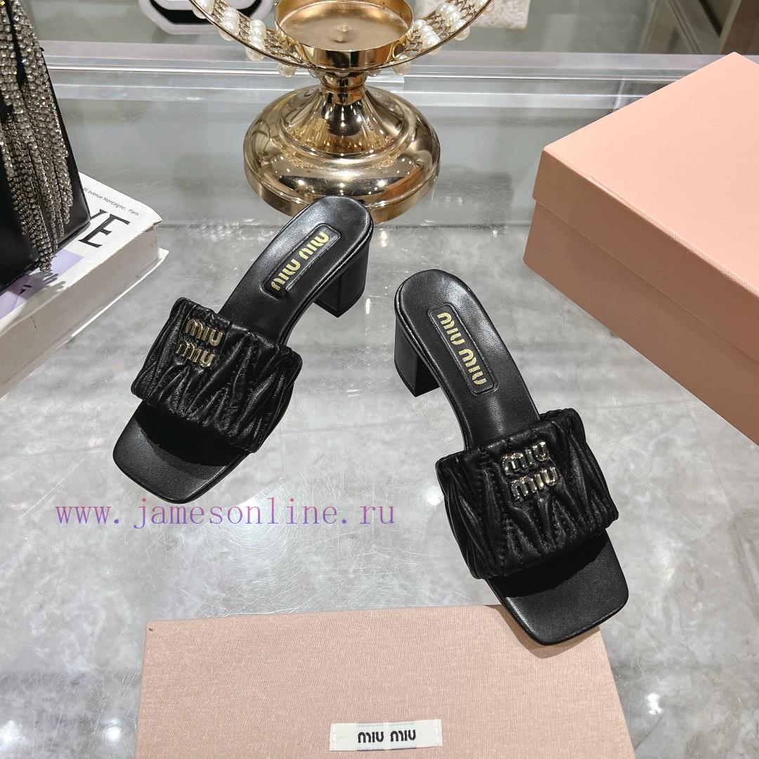 25Miumi * Spring/Summer New Sheepskin Sandals And Slippers Top Zp Development Original Edition upbawy4z - Image 4