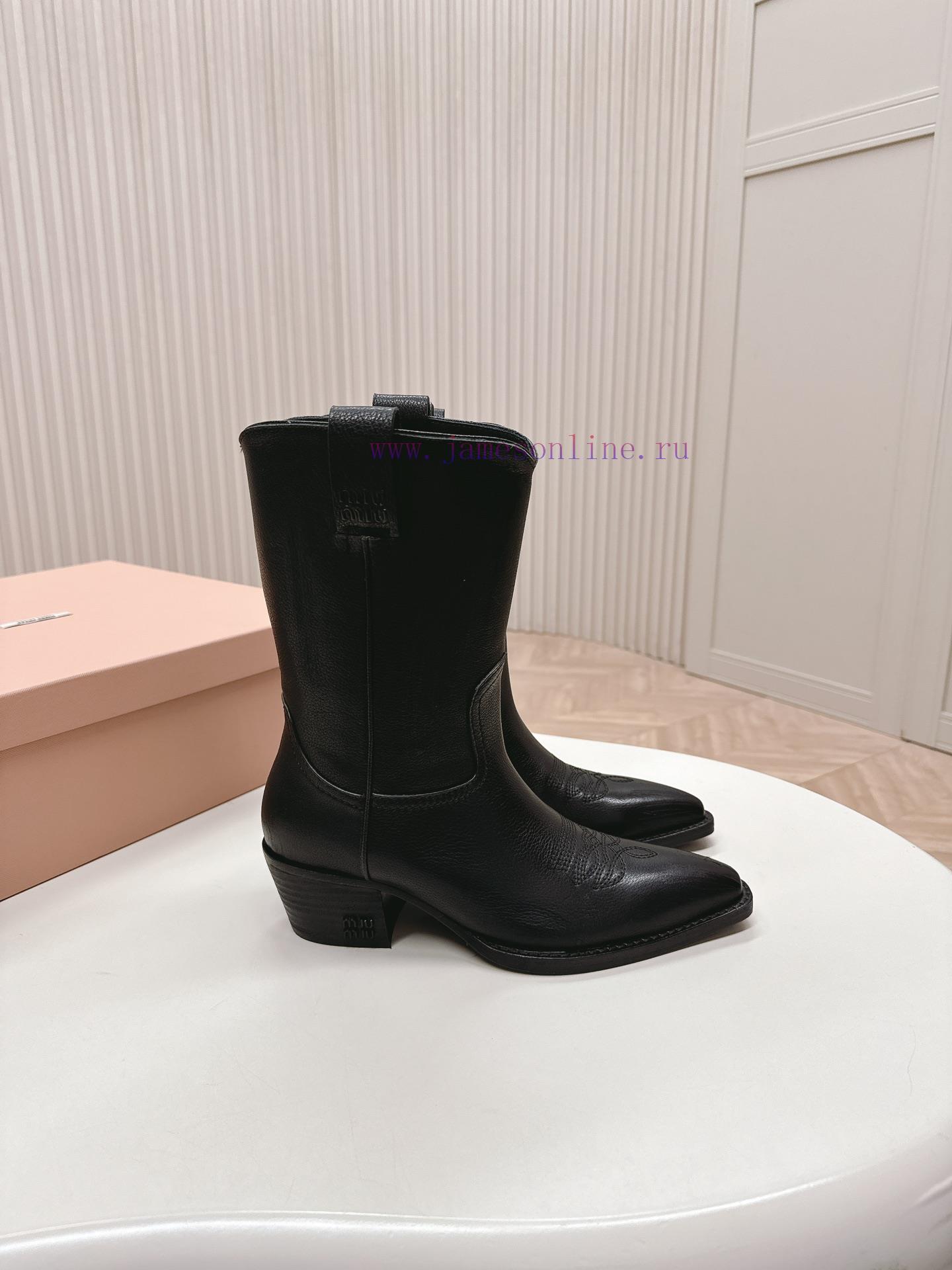 Miumiu FW25 New Arrival~Miu Miu Spring Show Boots Four Seasons Boots New Product Retro Classic 5v0b932q - Image 3