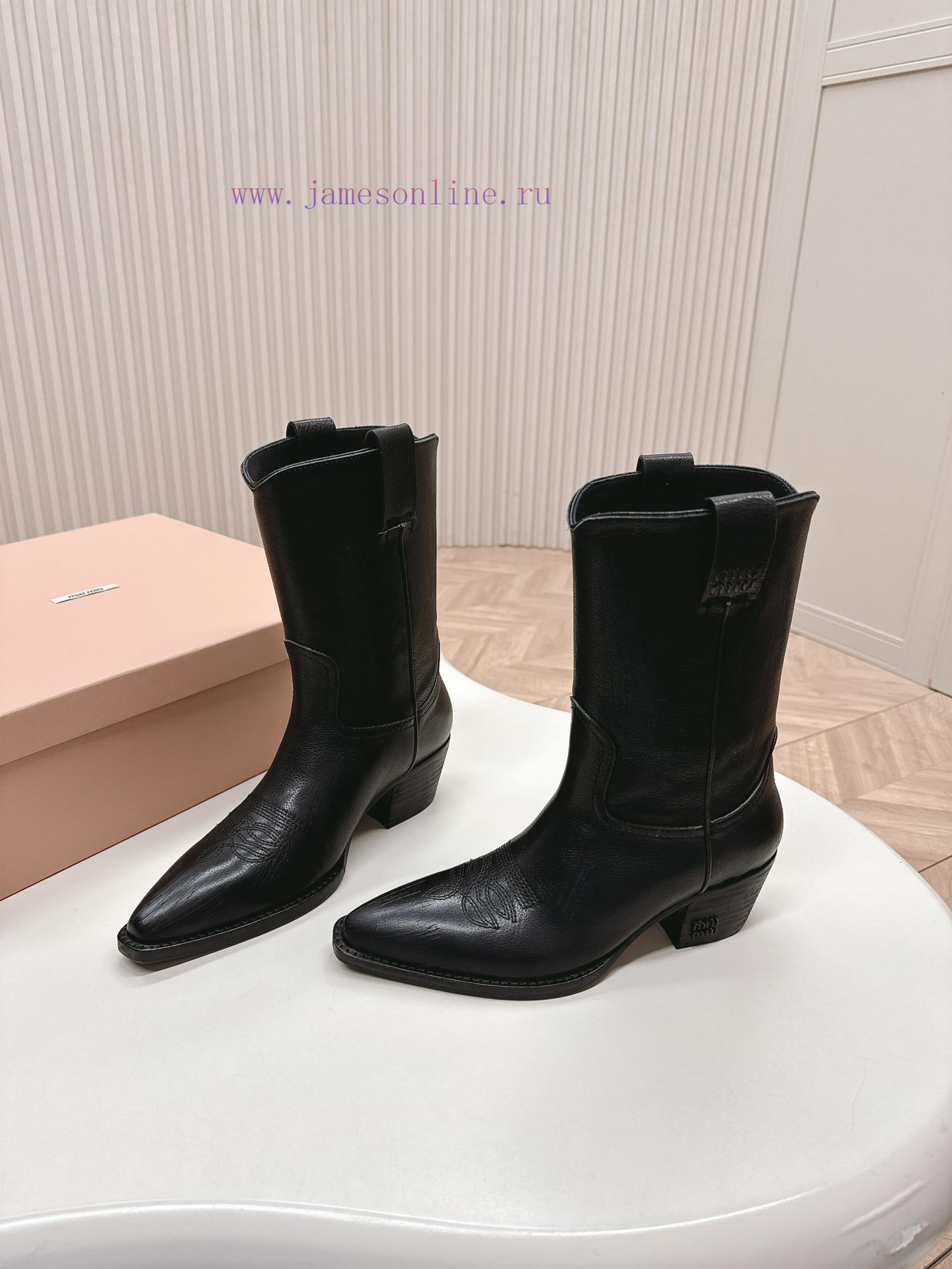 Miumiu FW25 New Arrival~Miu Miu Spring Show Boots Four Seasons Boots New Product Retro Classic 5v0b932q - Image 4