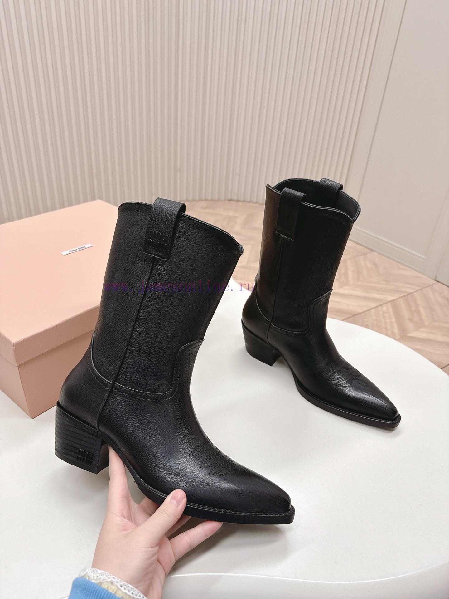 Miumiu FW25 New Arrival~Miu Miu Spring Show Boots Four Seasons Boots New Product Retro Classic 5v0b932q - Image 6