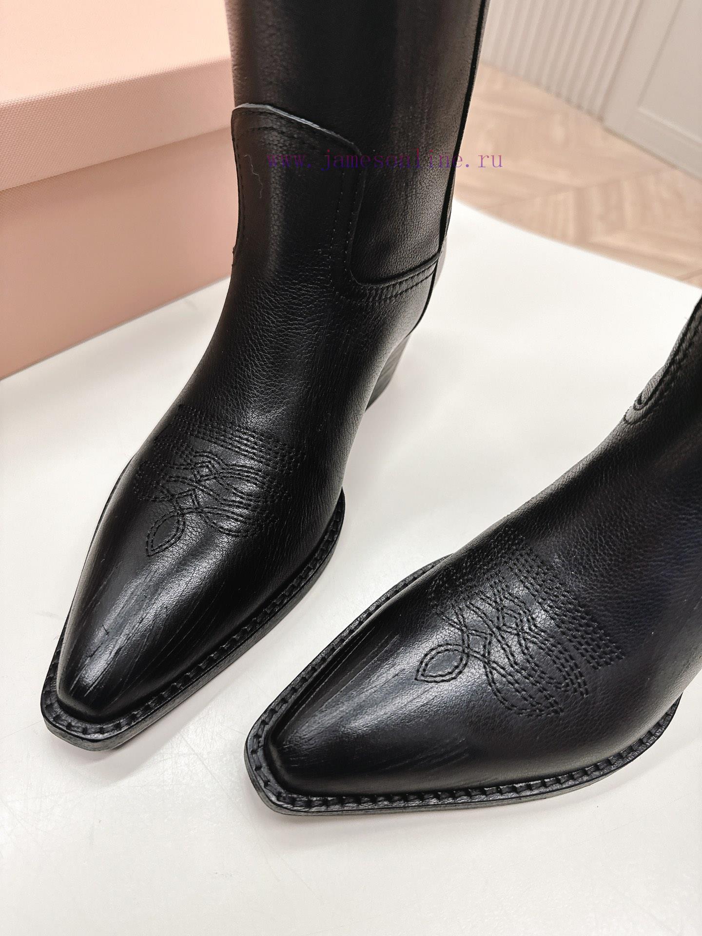 Miumiu FW25 New Arrival~Miu Miu Spring Show Boots Four Seasons Boots New Product Retro Classic 5v0b932q - Image 7