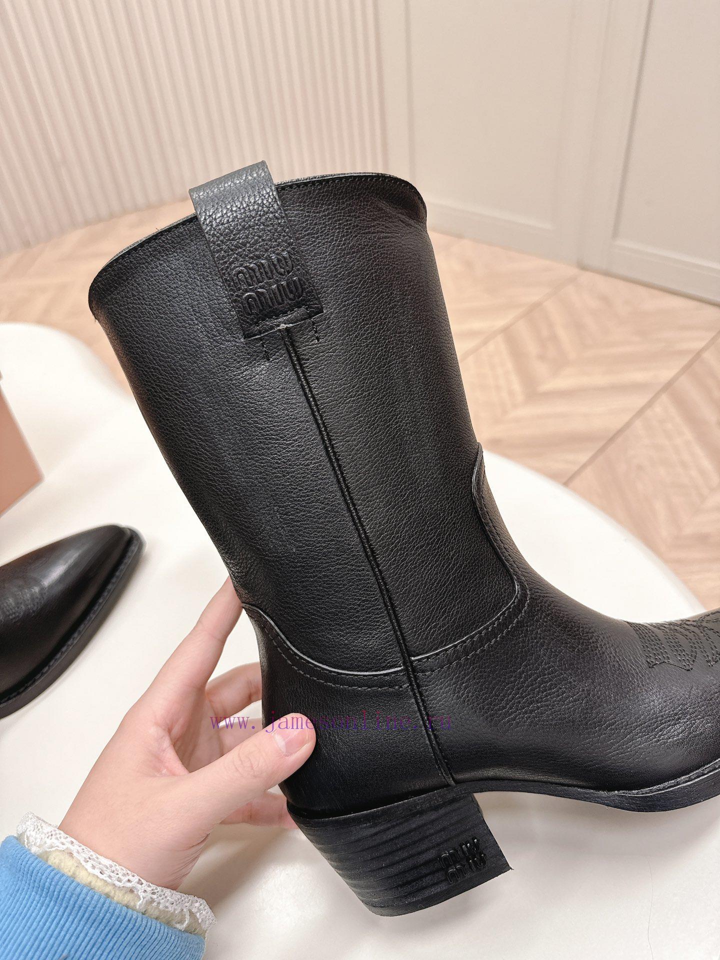 Miumiu FW25 New Arrival~Miu Miu Spring Show Boots Four Seasons Boots New Product Retro Classic 5v0b932q - Image 8
