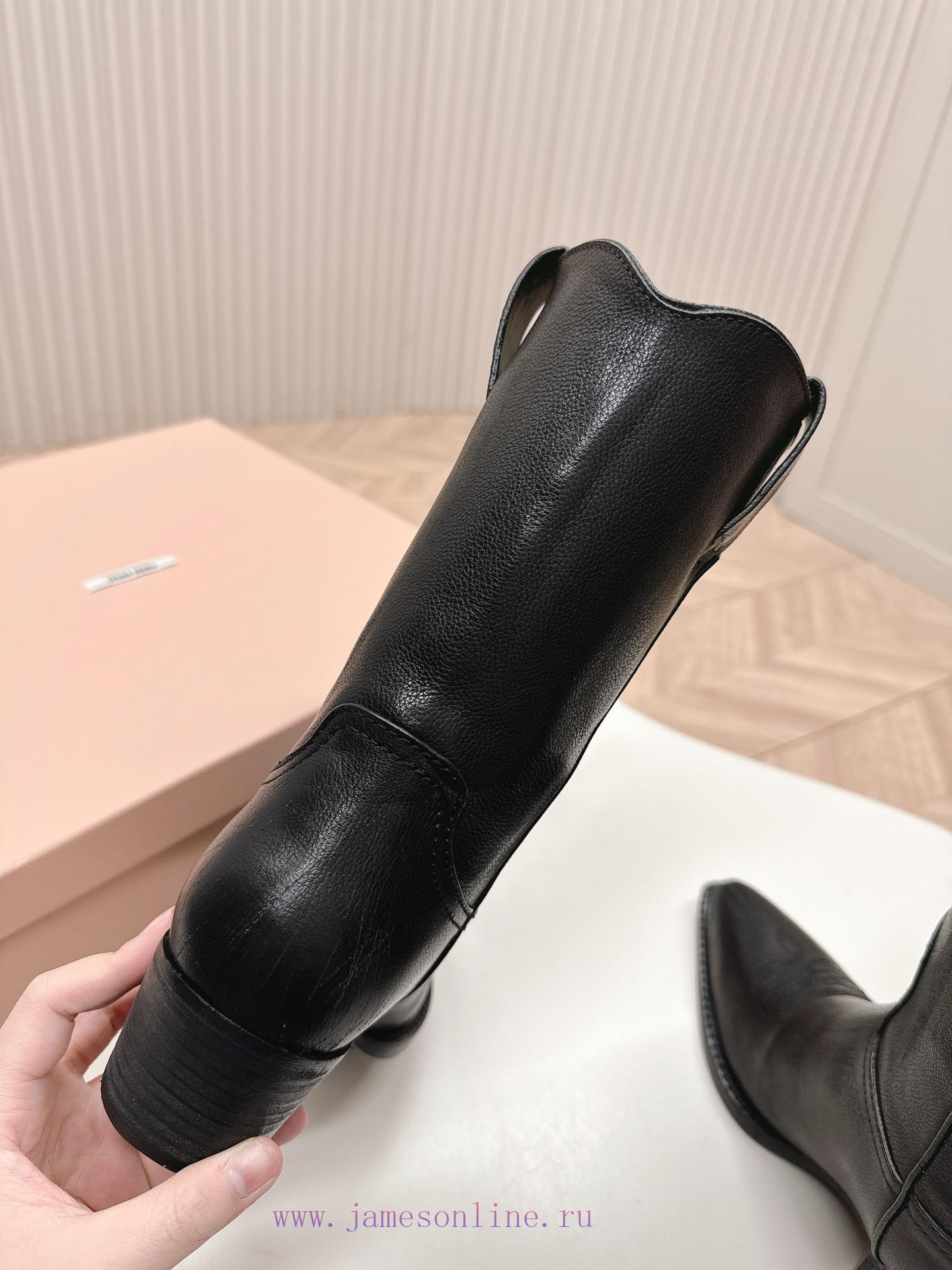 Miumiu FW25 New Arrival~Miu Miu Spring Show Boots Four Seasons Boots New Product Retro Classic 5v0b932q - Image 9