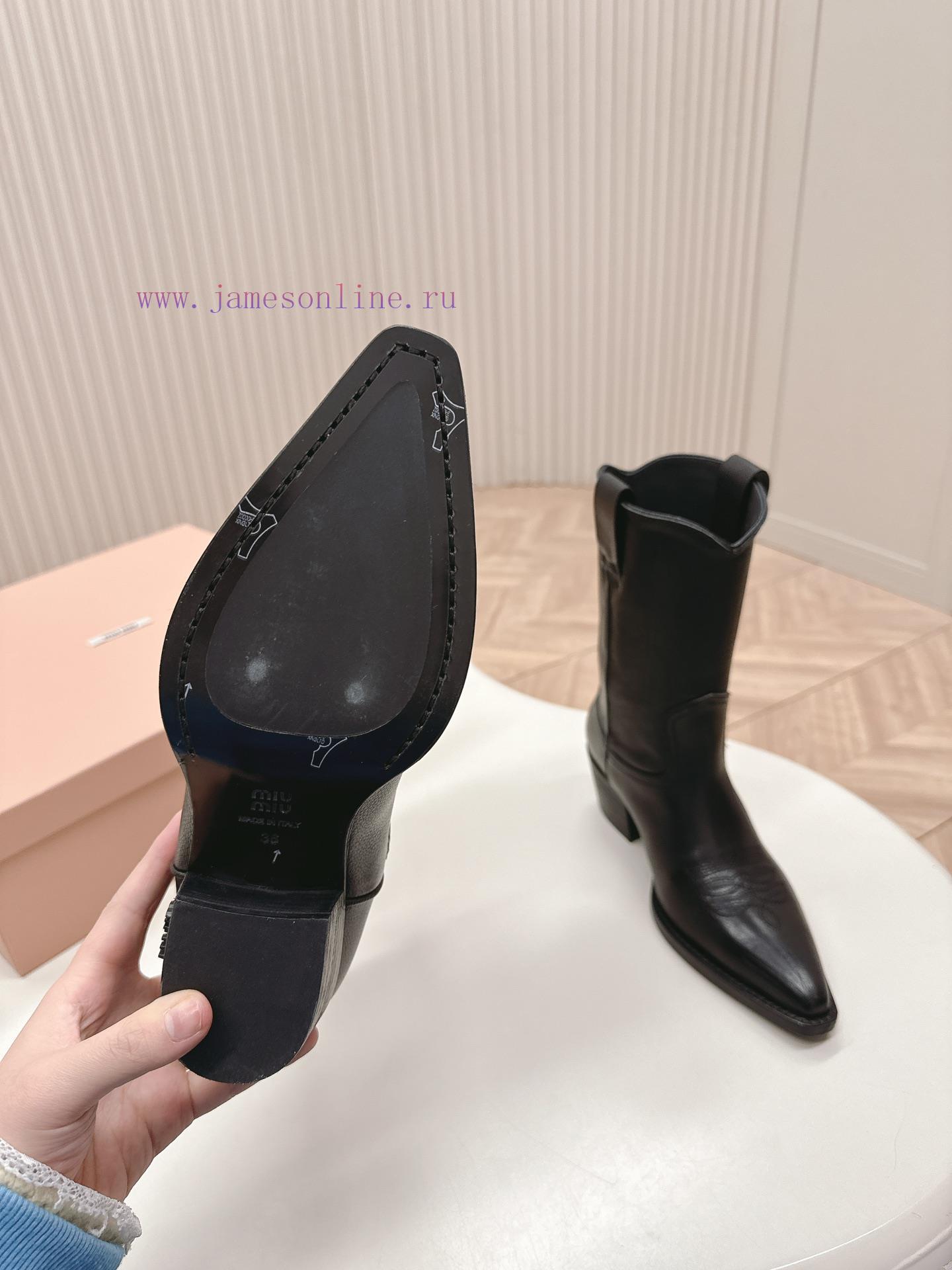 Miumiu FW25 New Arrival~Miu Miu Spring Show Boots Four Seasons Boots New Product Retro Classic 5v0b932q - Image 10