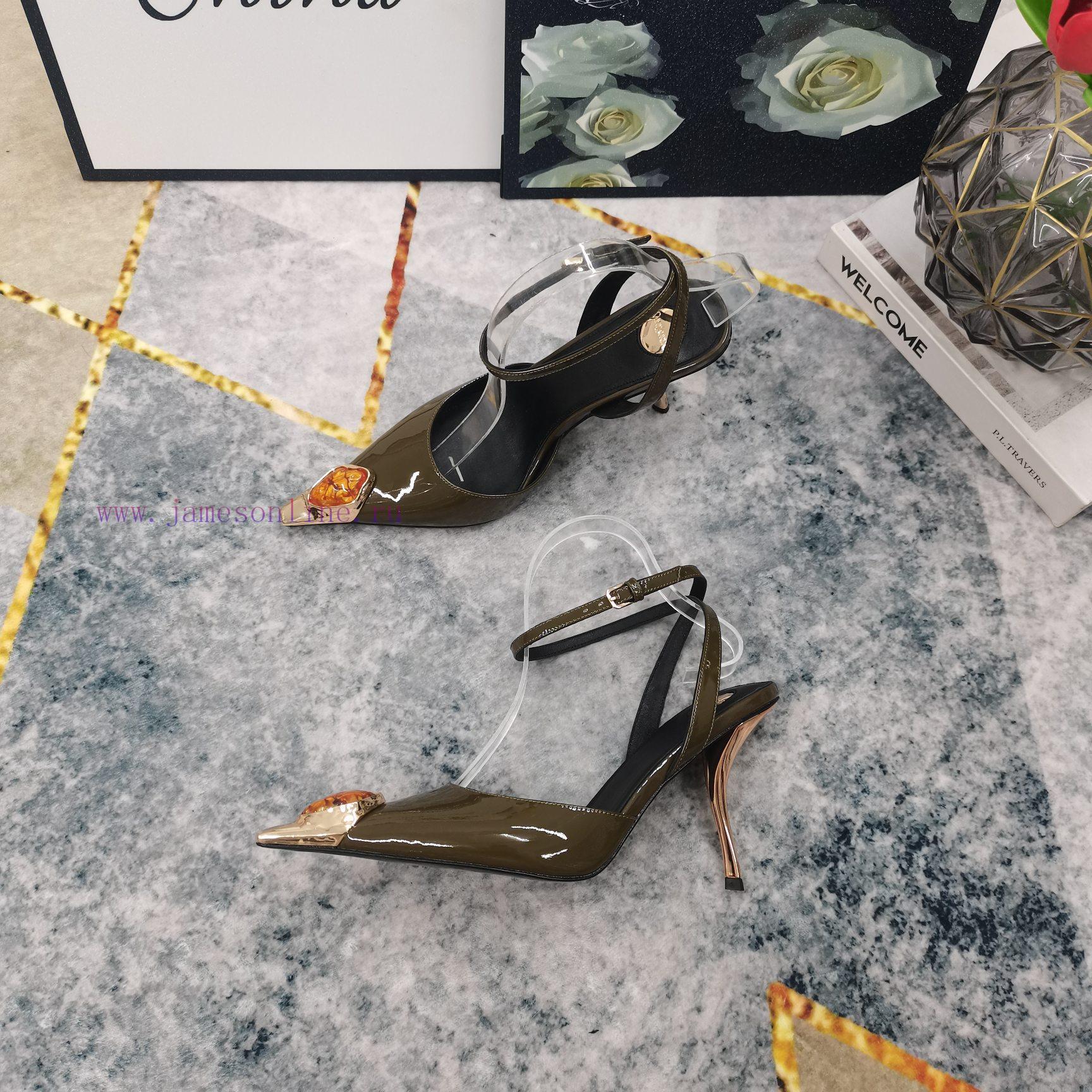 New Release - YSL Top Level2025 New Shoe Headset With Diamond Decorative Wine Glass And Sandals j563c1oz - Image 3