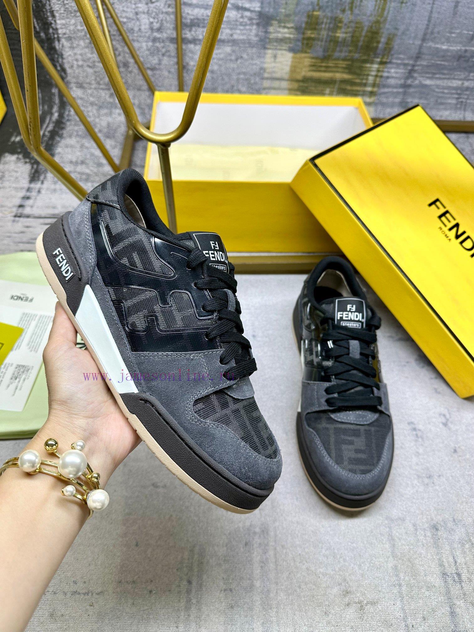 FENDI MatcHermes With The Latest Sneakers Embellished With Gray And Black Jacquard FF Fabric Ma vy6ps36p - Image 2